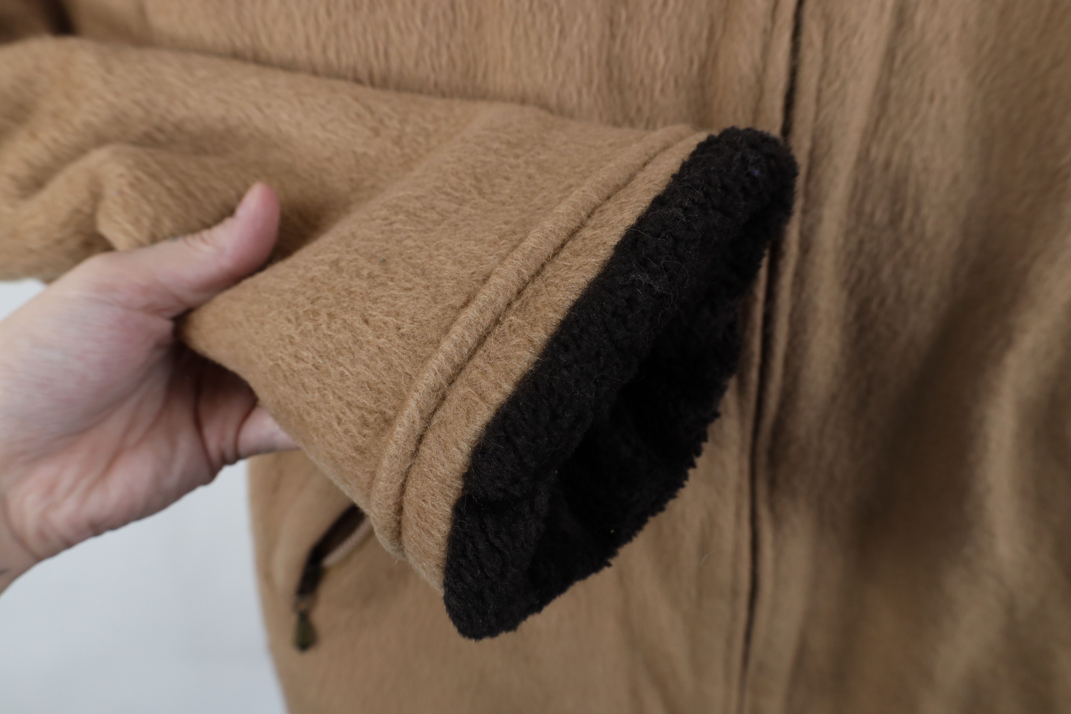 Express Vintage 90s Express Lined Mohair Wool Blend Jacket Beige Size S / US 4 / IT 40 - 8 Thumbnail