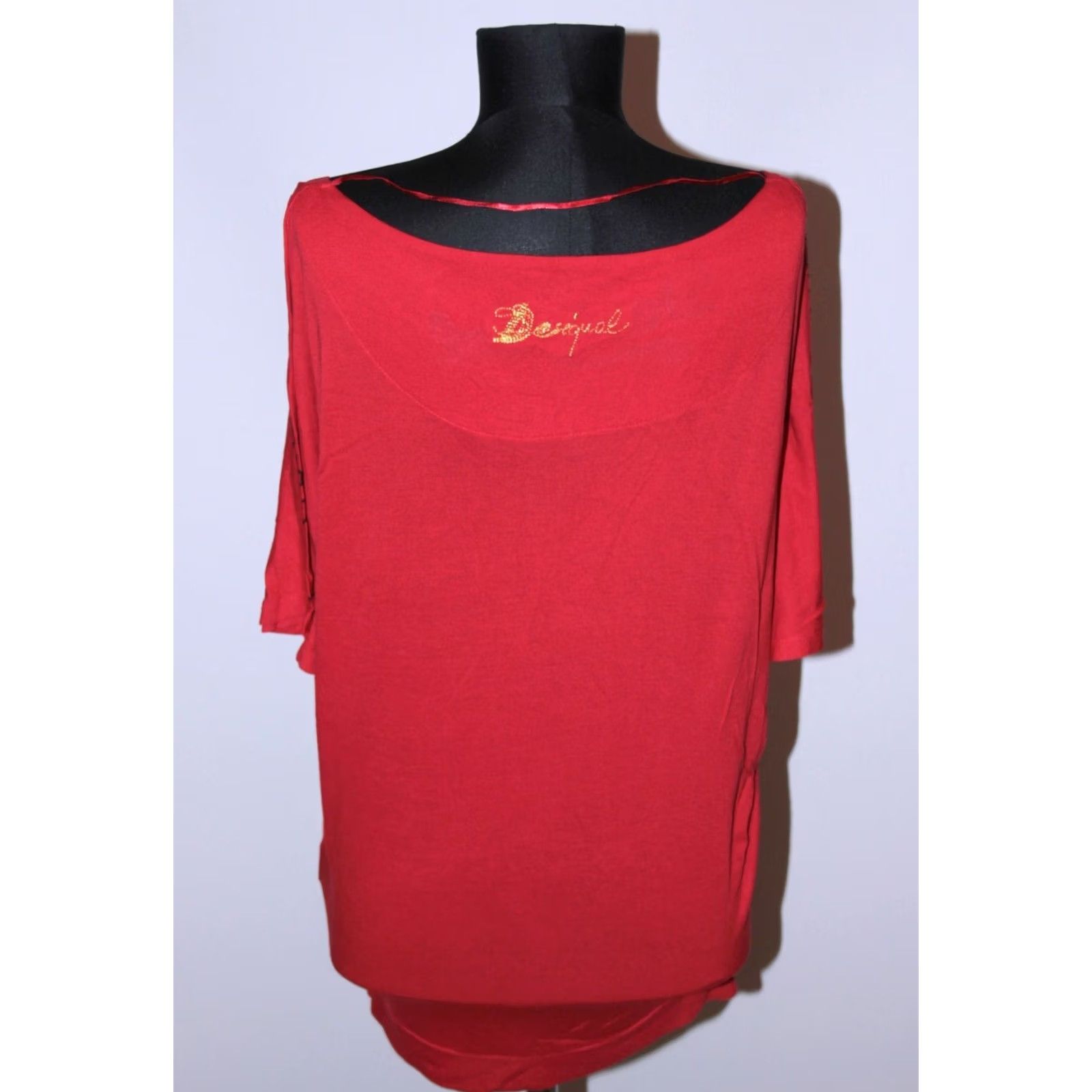 Desigual Desigual Blouse Shirt Womens Red Size S Cotton Blend Short Sleeve Top Size S / US 4 / IT 40 - 4 Thumbnail