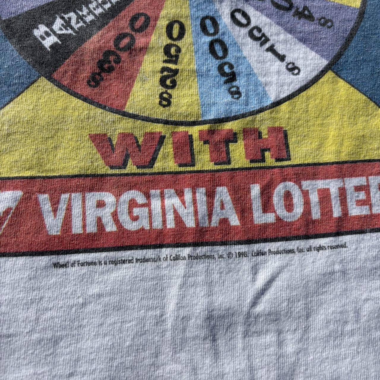 Vintage Vintage 90s Virginia Lottery Wheel Of Fortune T-Shirt Size US XL / EU 56 / 4 - 3 Thumbnail