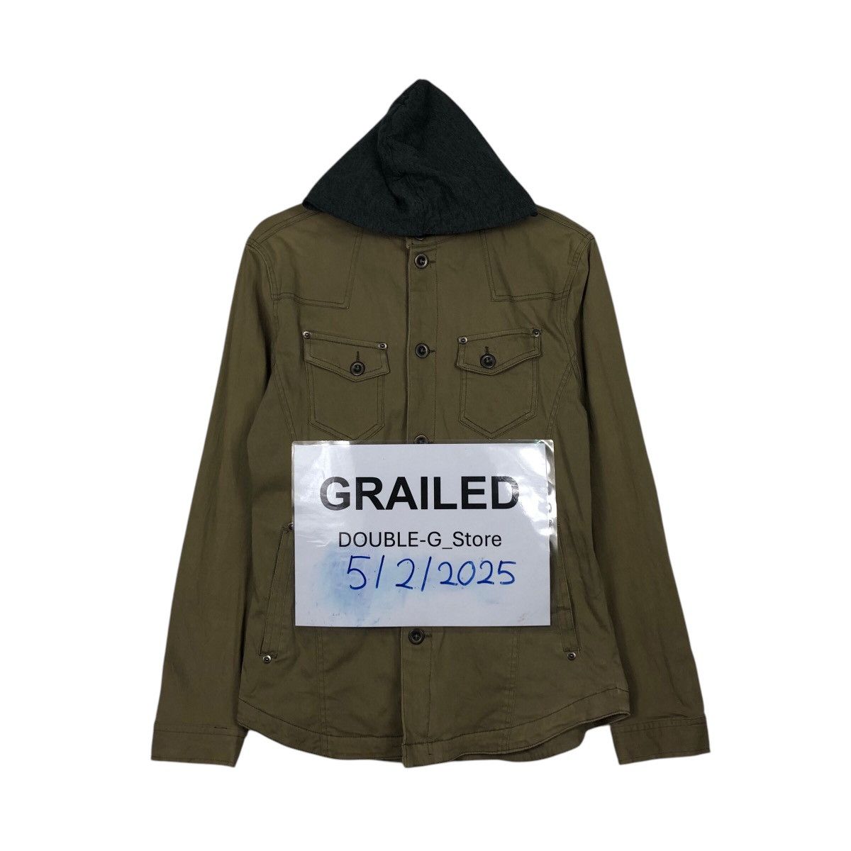 📌Vintage Biker Jacket Military In The Attic Cargo Pocket