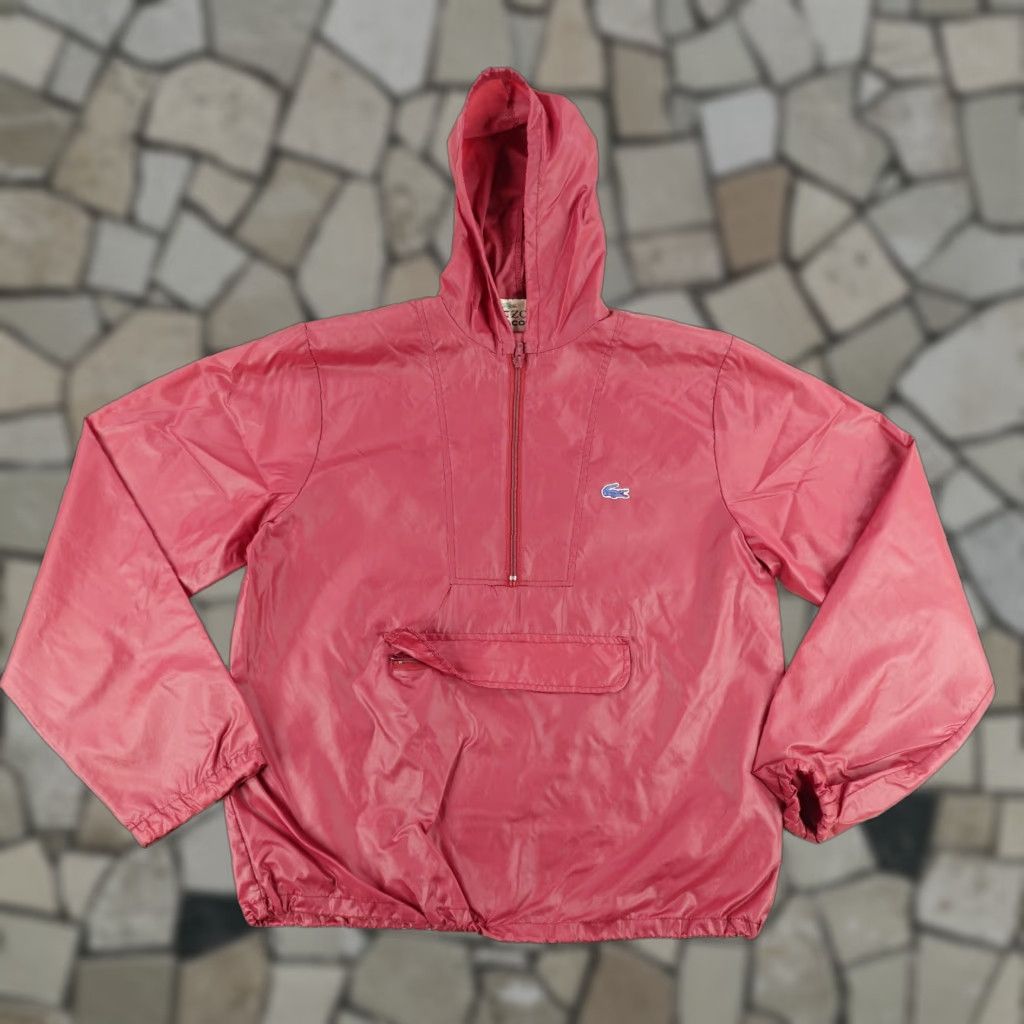 VINTAGE Lacoste Izod Windbreaker Jacket Mens Medium Red 60s