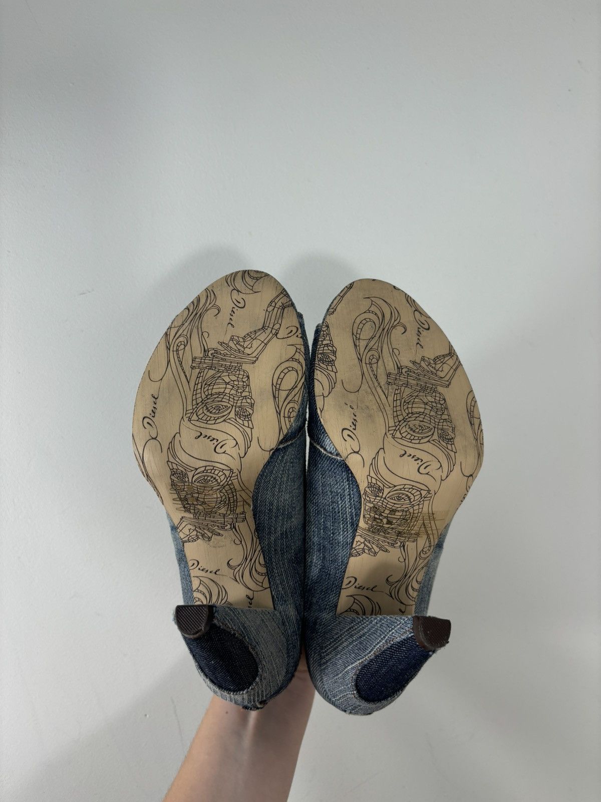Diesel Vintage Diesel Y2K Denim Division Peep Toe Mules Heel Shoes Size US 7 / IT 37 - 6 Thumbnail