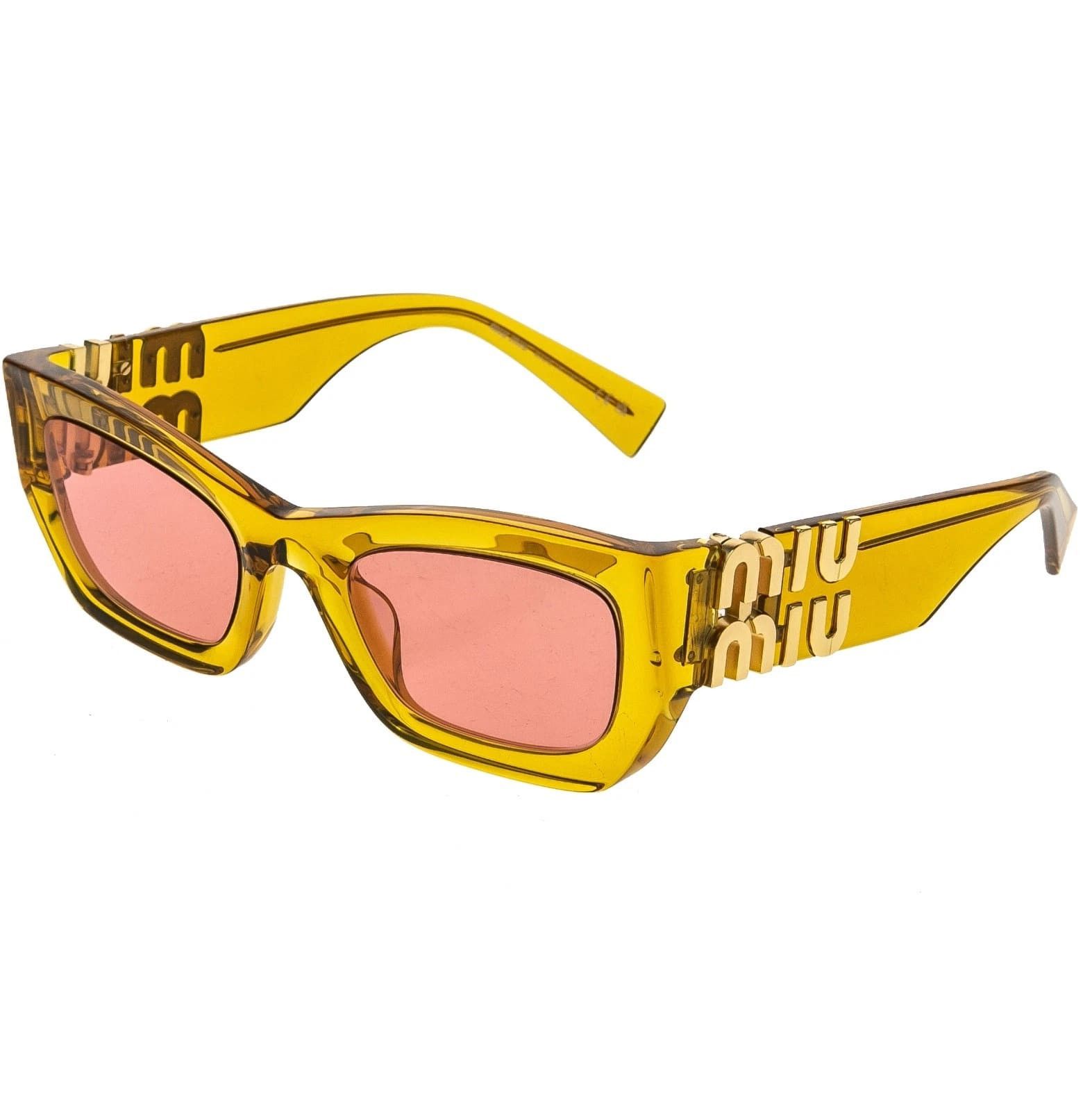 Miu Miu MIU MIU GLIMPSE LOGO MU09WS Orange Pink Logo Geometric 09W Size ONE SIZE - 4 Thumbnail