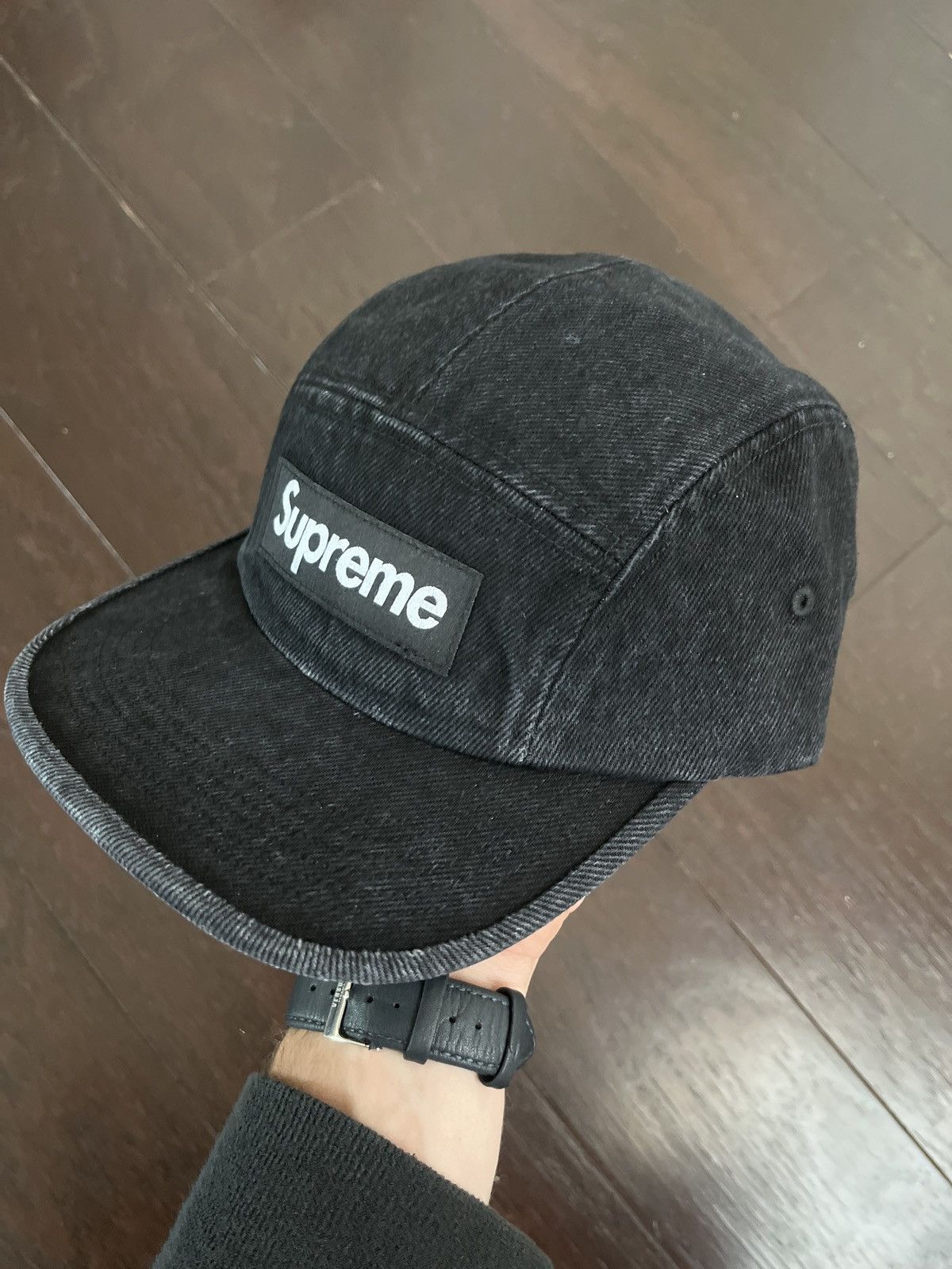 Supreme Supreme Denim Camp Cap (SS24) Black Size ONE SIZE - 3 Thumbnail