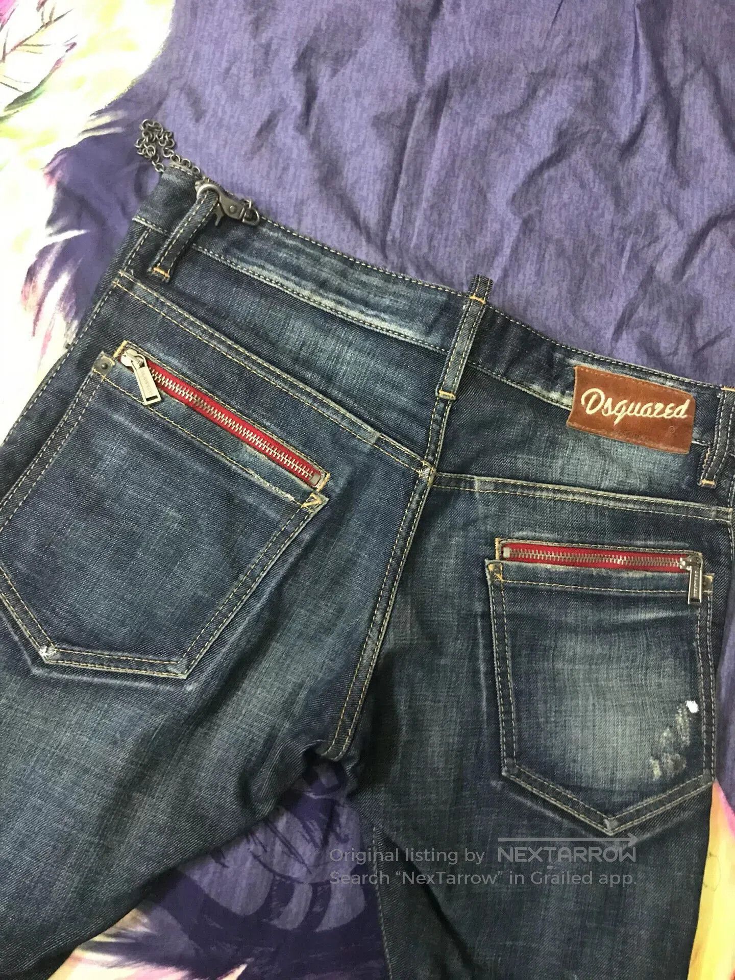 Dsquared2 Dsquared2 D2 Red Zipper Jeans. Size US 28 / EU 44 - 4 Thumbnail