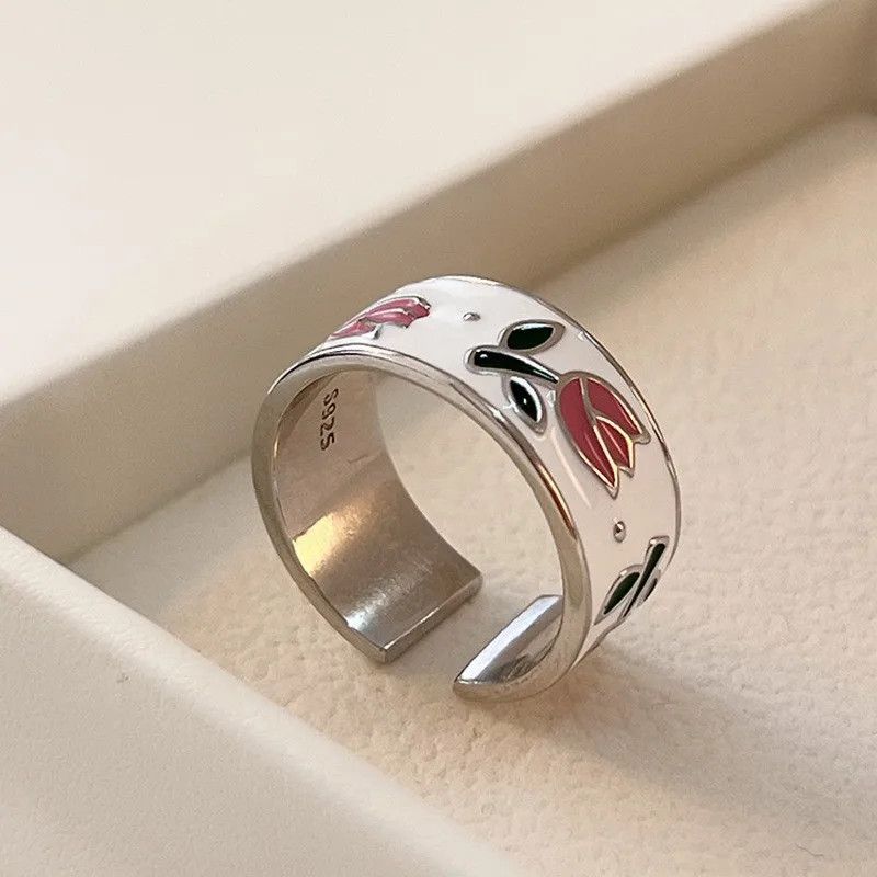 Jewelry Elegant Rose Flower Adjustable Ring Size ONE SIZE - 3 Thumbnail