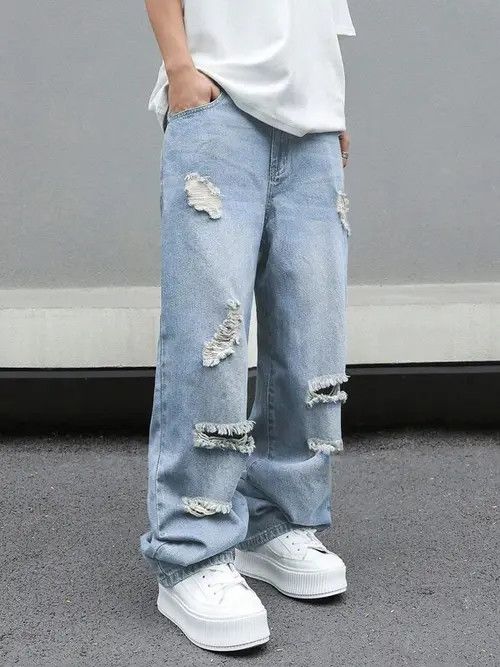 Jean Mayumi x Emiko Distressed Baggy Denim Jeans Ripped Size US 32 / EU 48 - 5 Thumbnail