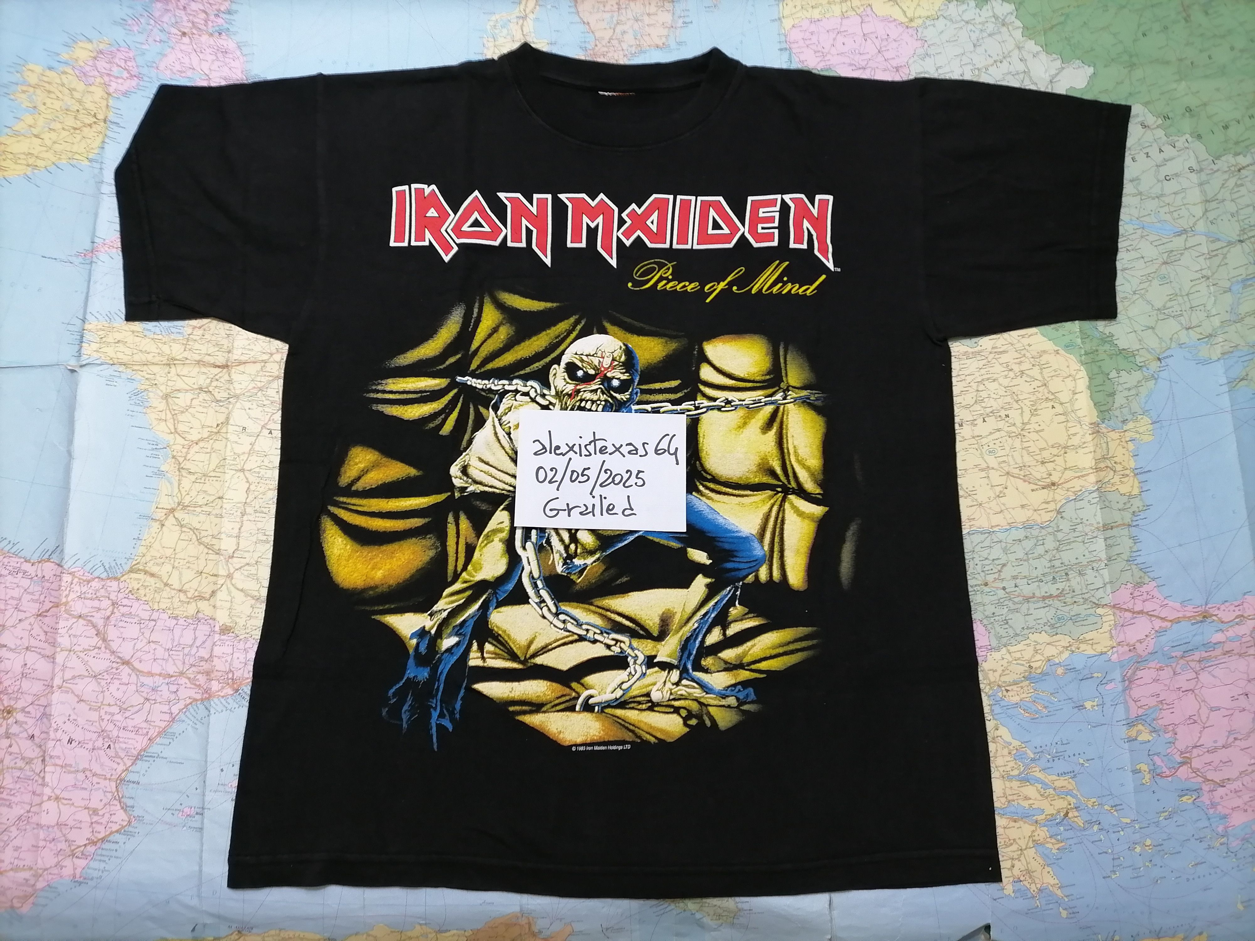 Iron Maiden RARE VintageTee IRON MAIDEN , Large 1983 Size US L / EU 52-54 / 3 - 6 Thumbnail
