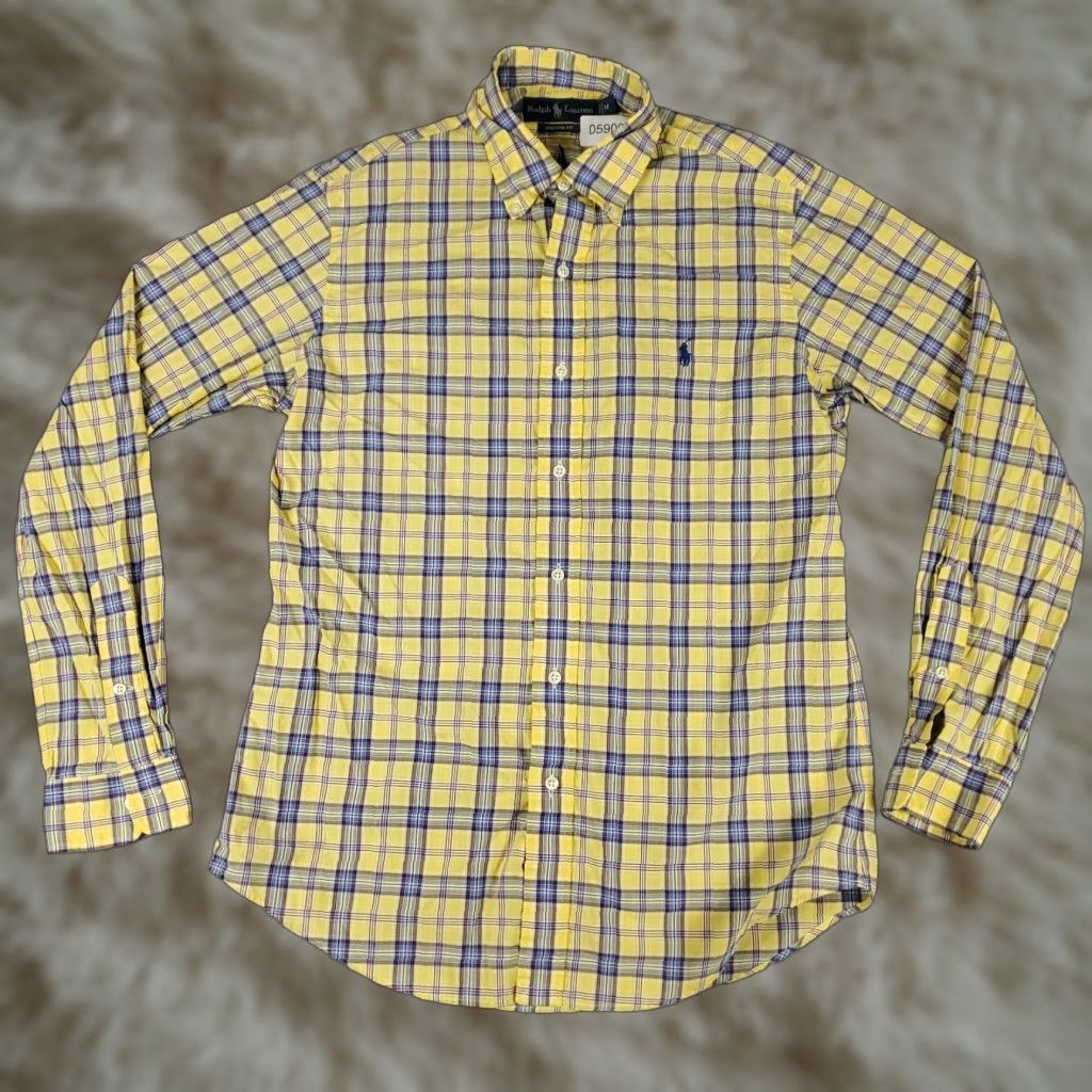 Ralph Lauren VINTAGE Ralph Lauren Button-Up Shirt Mens Medium Long Sleeve Plaid Yellow Classic Preppy Size US M / EU 48-50 / 2 - 1 Thumbnail