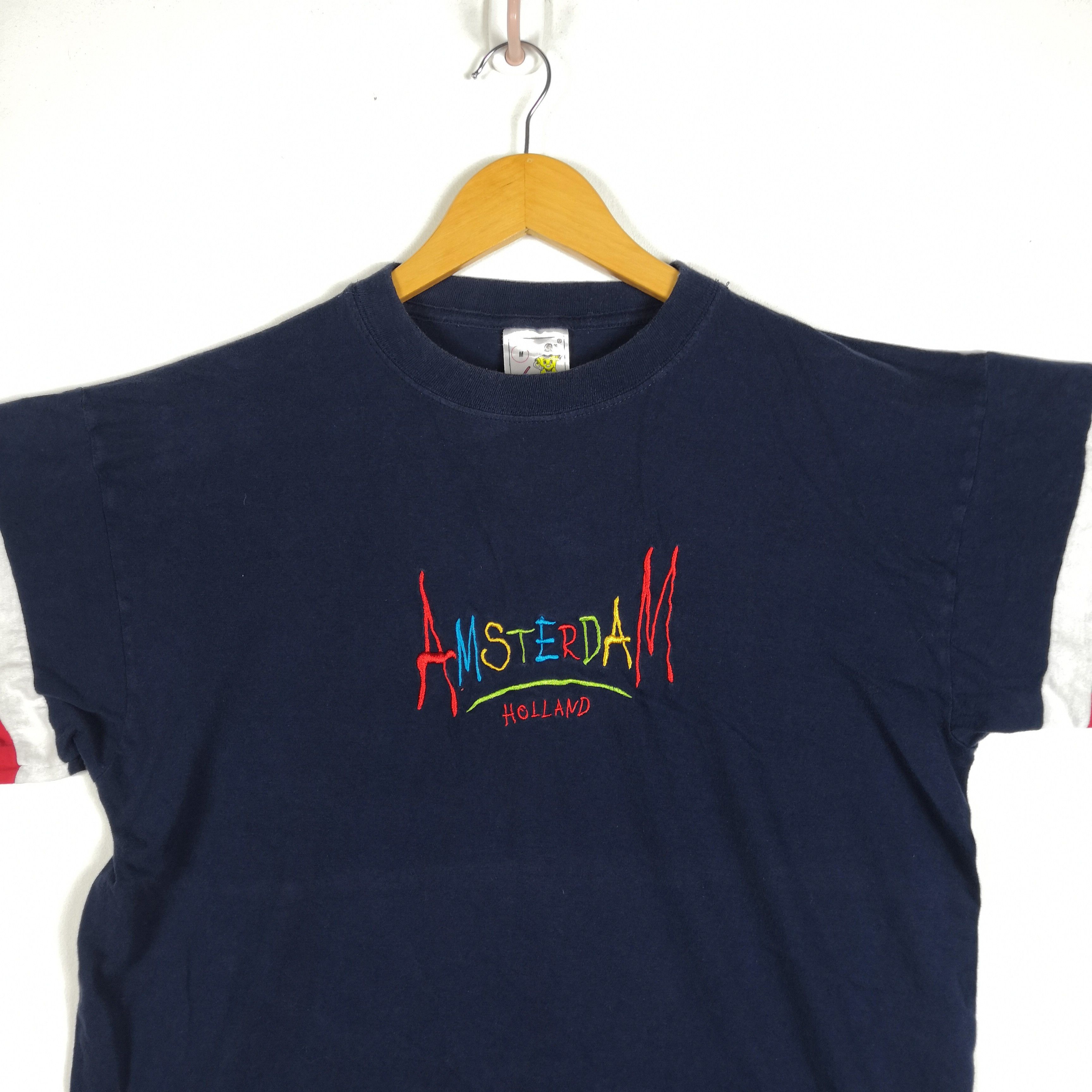 Vintage Vintage 90s Amsterdam Holland T-Shirt Embroidery Novelty Tee Size US L / EU 52-54 / 3 - 3 Thumbnail