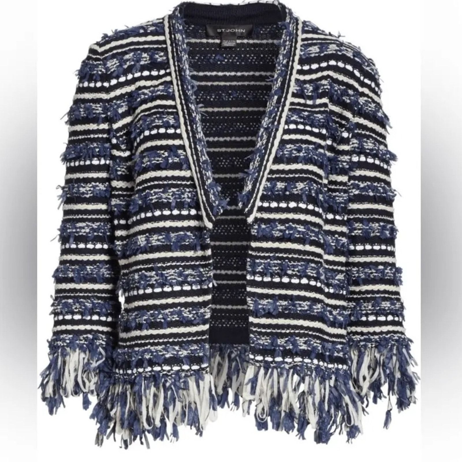 Other St. John Collection Lofty Floats 3/4 Sleeve Knit Jacket Size XL / US 12-14 / IT 48-50 - 4 Thumbnail