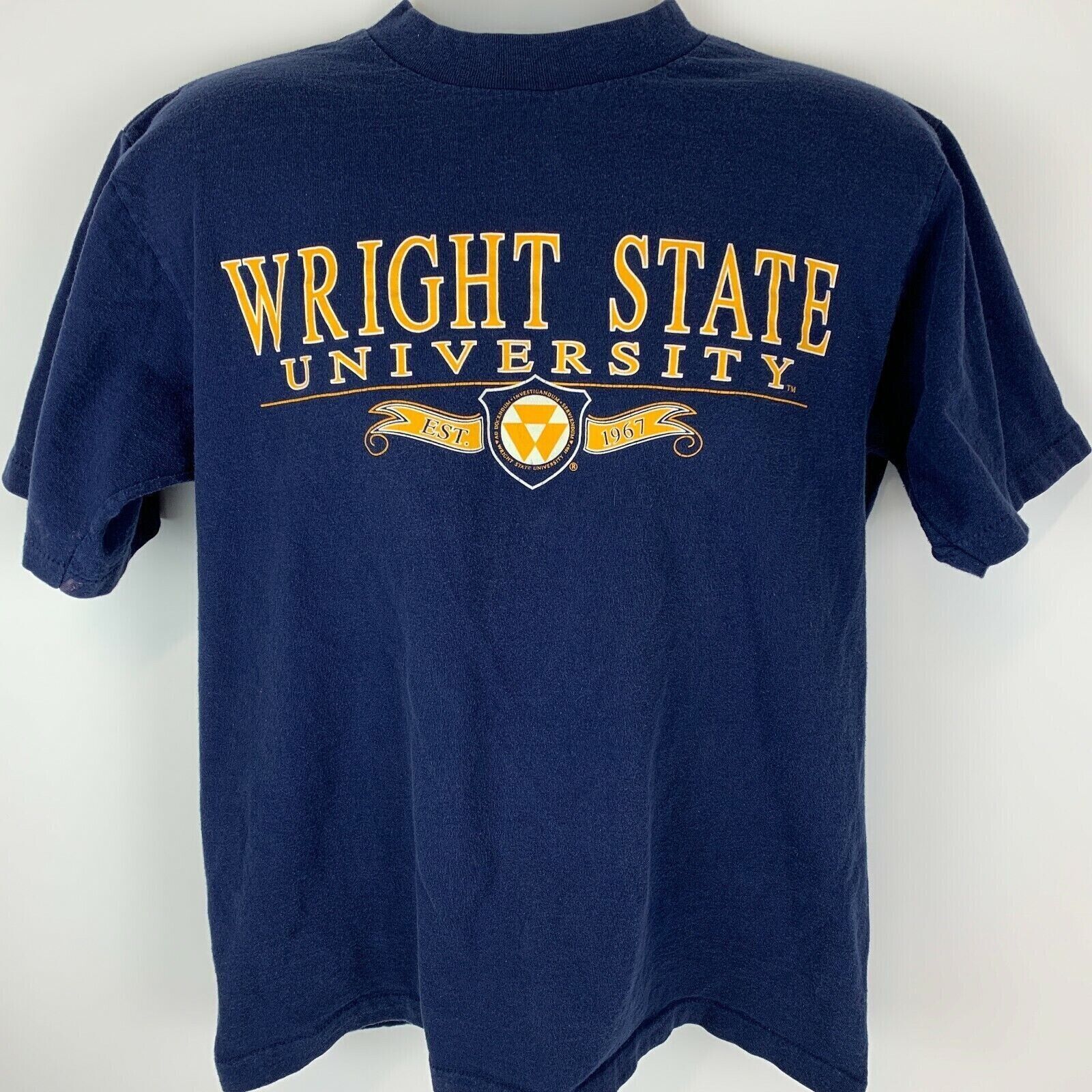Vintage Vintage 90s Wright State University Raiders T Shirt Blue L Size US L / EU 52-54 / 3 - 2 Thumbnail