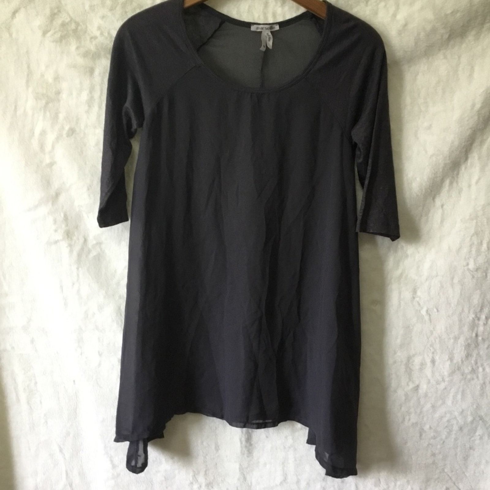 Other Marseille Gray Sheer Asymmetrical Hem Tunic Size S / US 4 / IT 40 - 2 Thumbnail