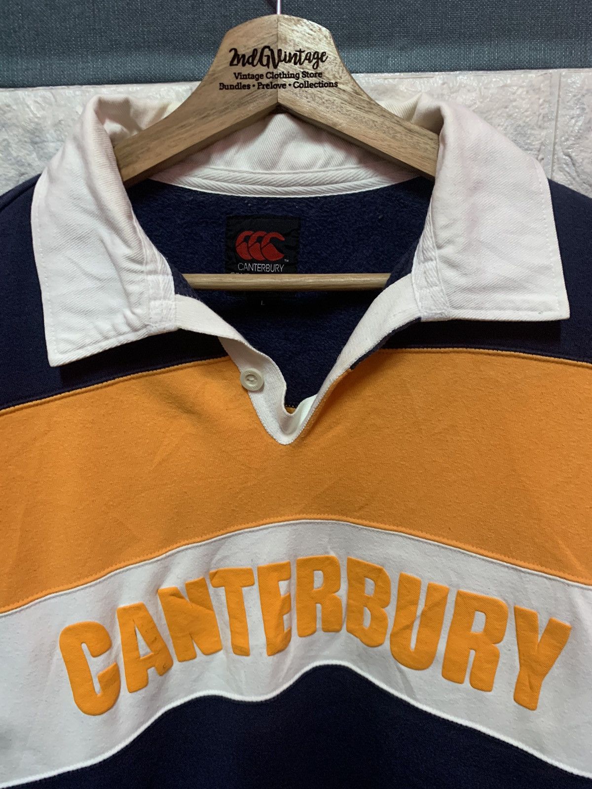 Canterbury of New Zealand × Sports Specialties RARE!! Polo Shirt Rugby CANTERBURY Size US L / EU 52-54 / 3 - 4 Thumbnail