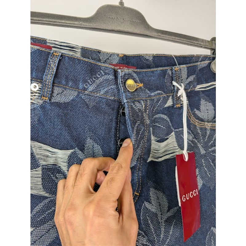 Gucci o1rshd1 Jacquard Certified Cotton Denim Bermuda Shorts Blue Size US 34 / EU 50 - 8 Thumbnail