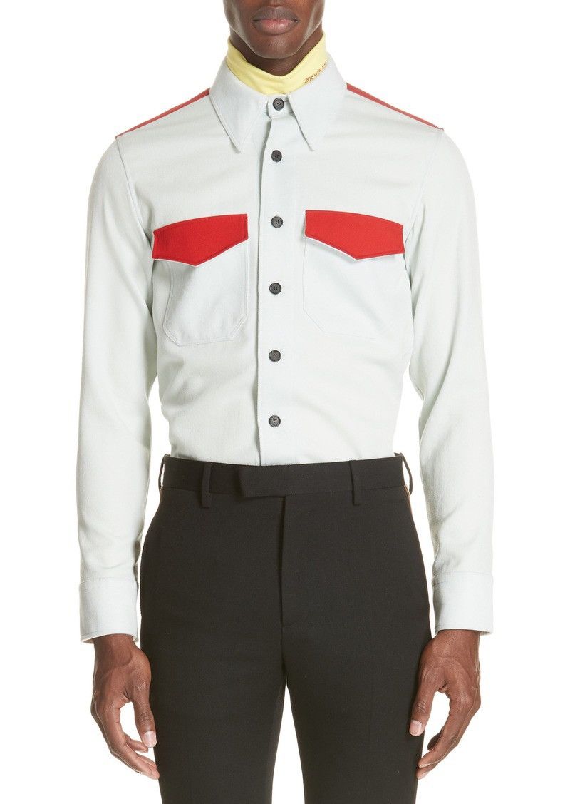 Helmut Lang Ss96 archive contrast colorblock cotton canvas workshirt Size US L / EU 52-54 / 3 - 13 Thumbnail
