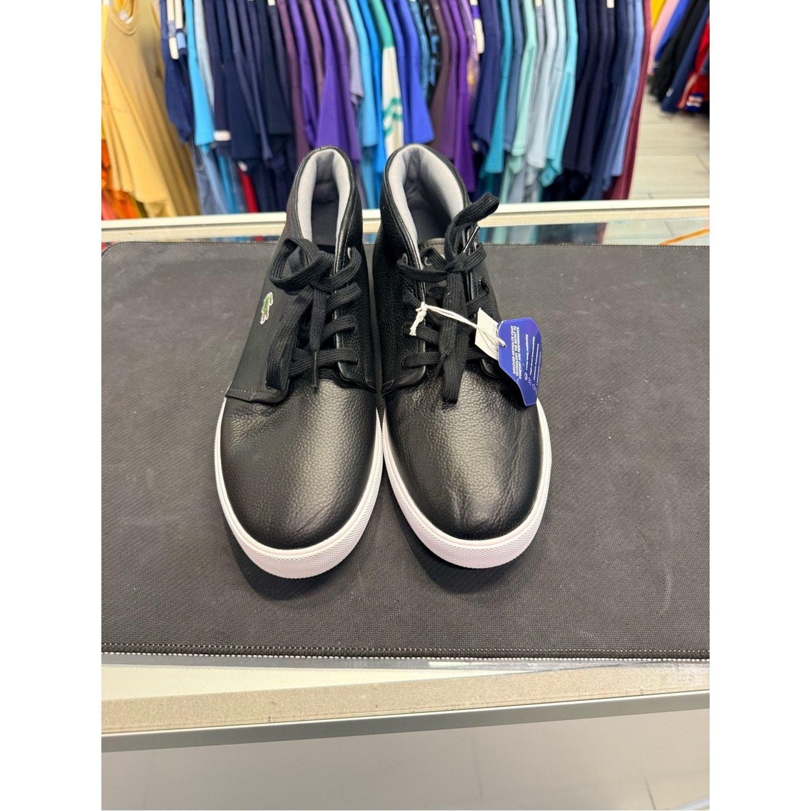 Lacoste Lacoste Ortholite Black Leather Mid-Top Sneakers Size US 10 / EU 43 - 7 Thumbnail