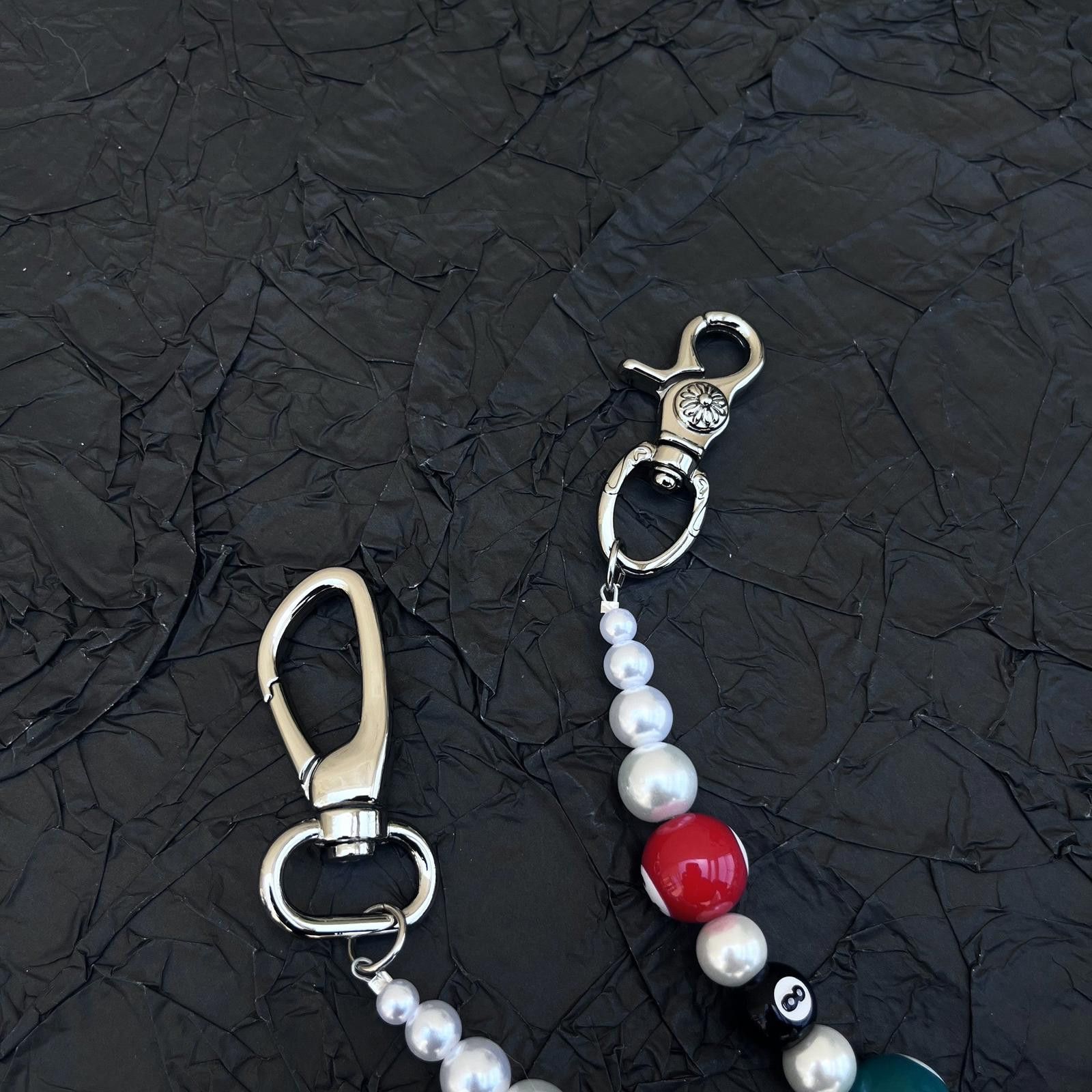 Jewelry Colorful 8 Ball / Pool Ball Beaded Wallet Chain, Belt Chain Size ONE SIZE - 4 Thumbnail