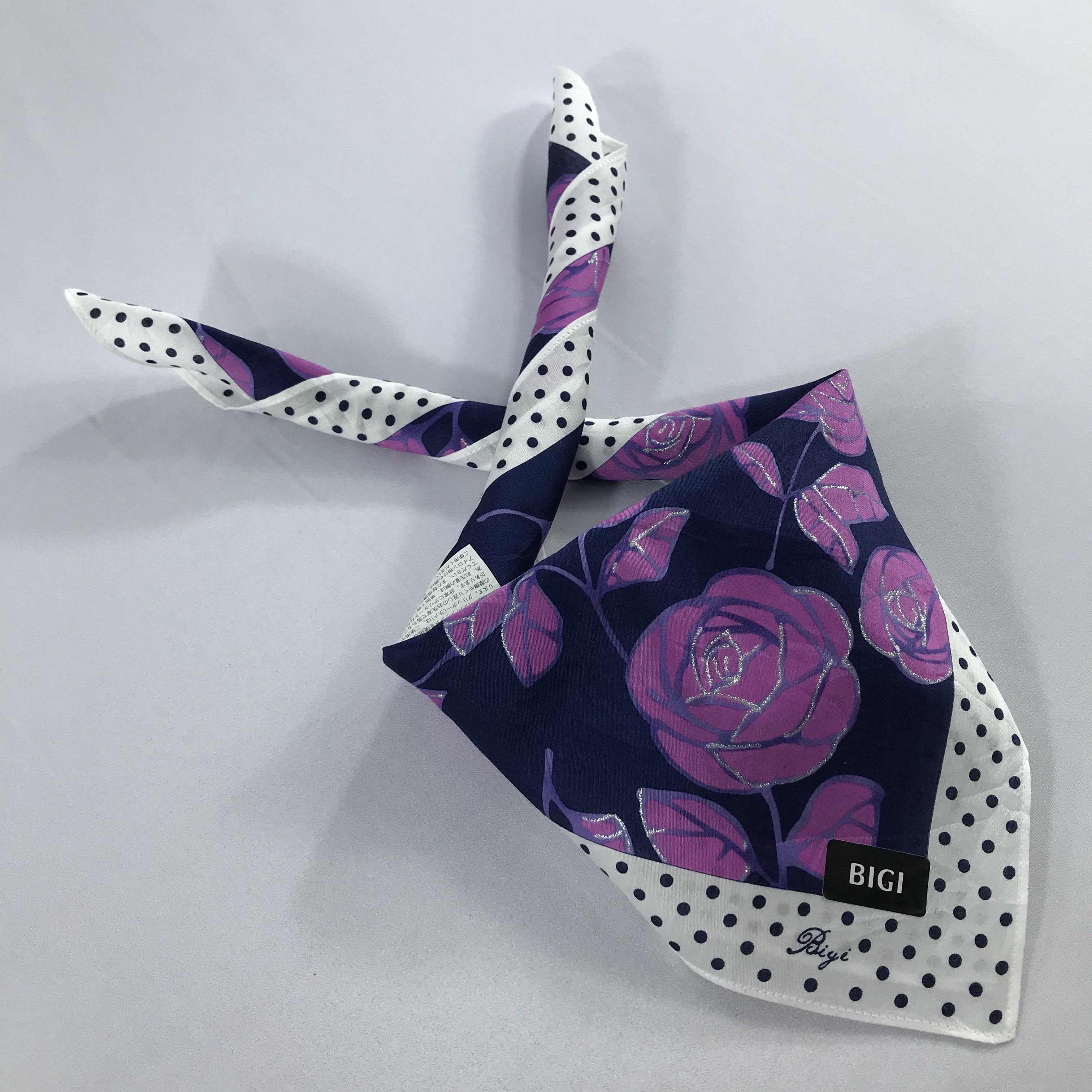 BIGI × Vintage Bigi Bandana / Handkerchief / Neckerchief -S2526 Size ONE SIZE - 4 Thumbnail