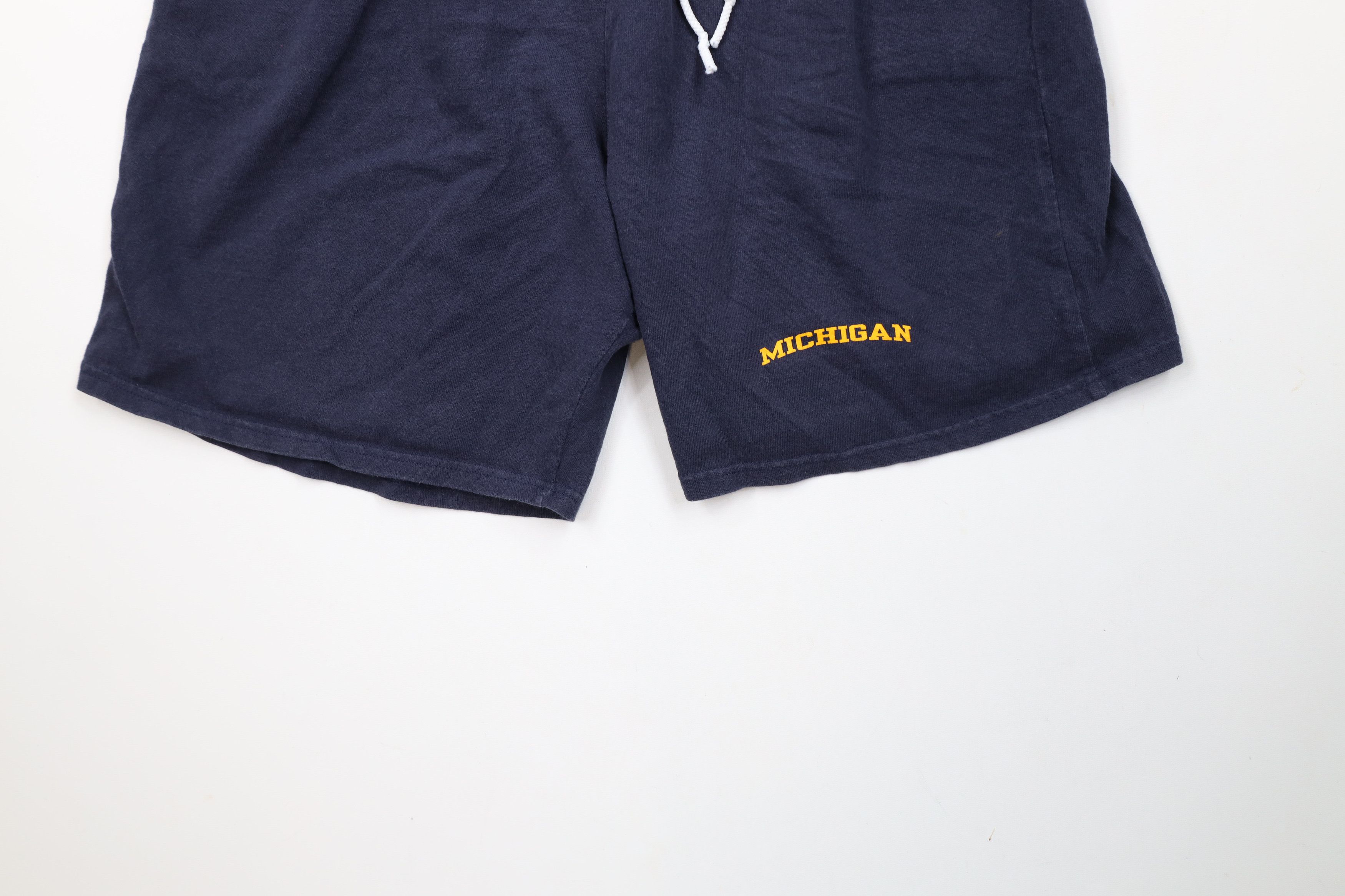 Vintage Vintage 90s University of Michigan Above Knee Shorts Blue Size US 36 / EU 52 - 4 Thumbnail