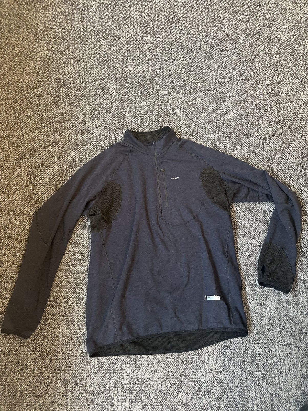 Satisfy Fuzz Fleece Half Zip Black Sz 3