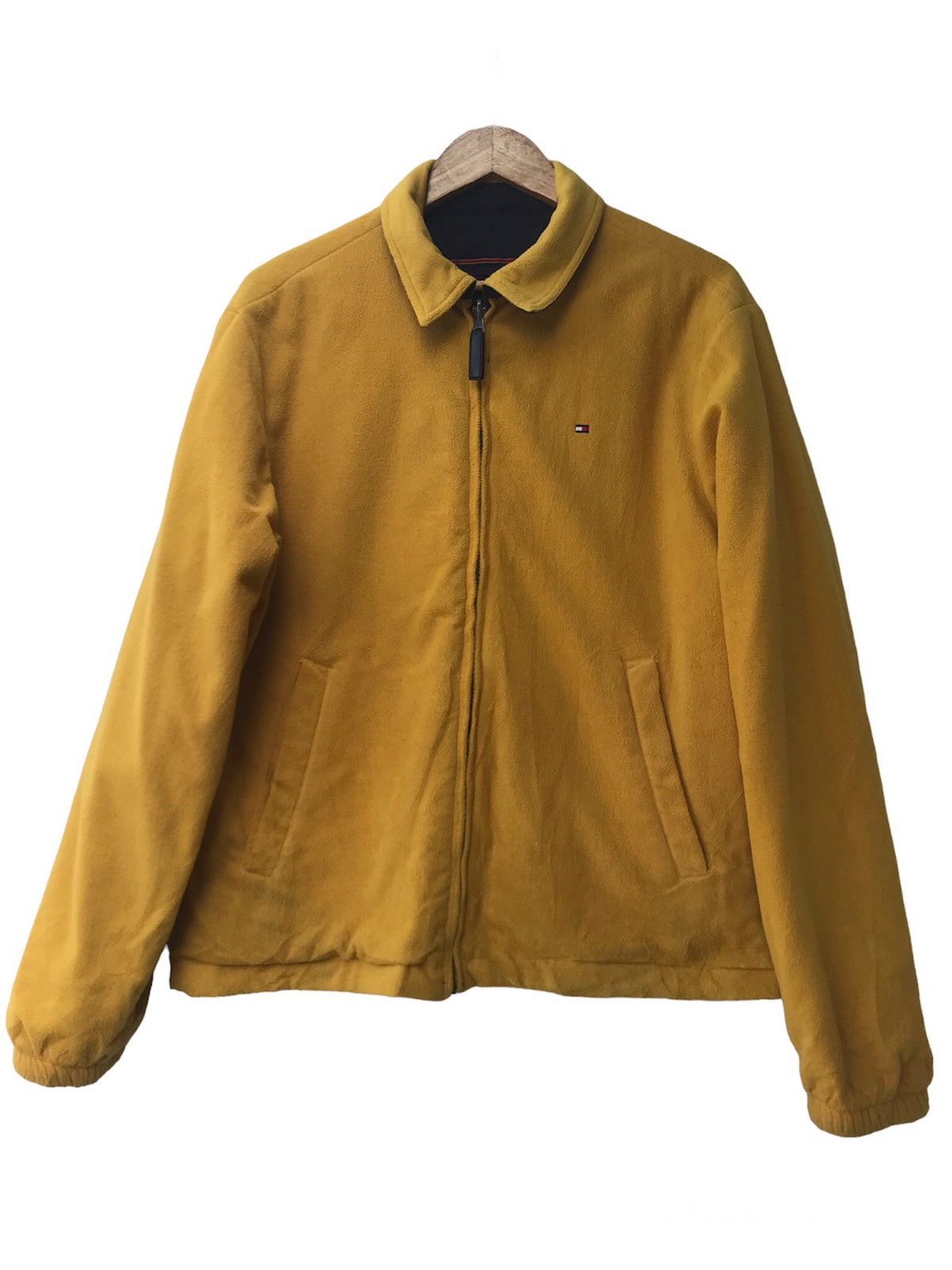 image of Tommy Hilfiger Reversible Jacket in Yellow/Navy, Men's (Size Small)