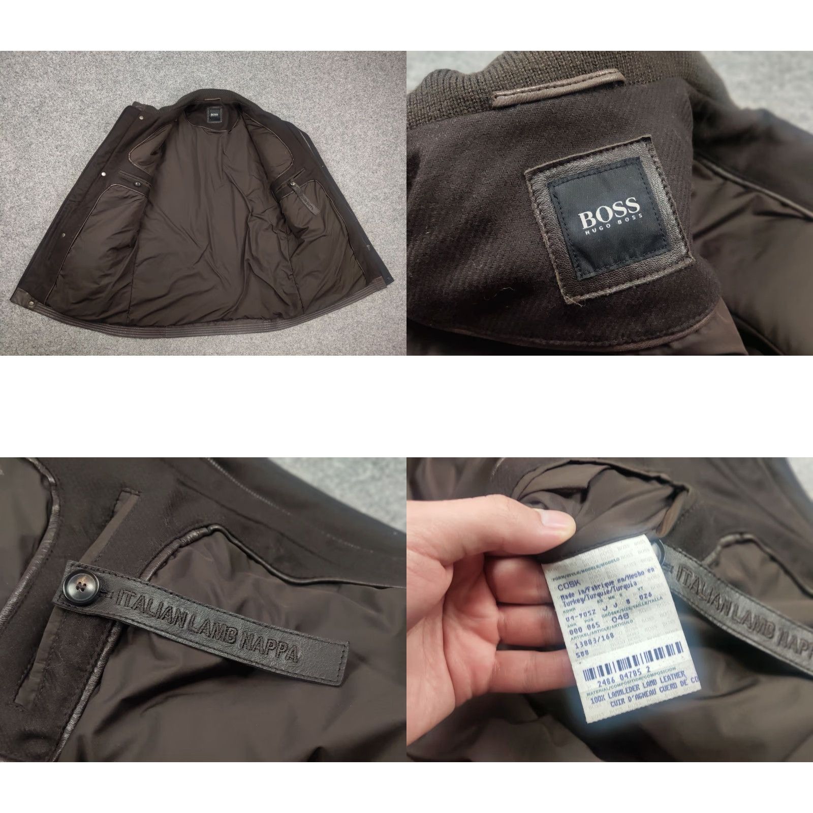 Hugo Boss HUGO BOSS Italian lamb nappa Leather Dark Brown Classic Pocket Jacket Leather Shirt Jacket Mens Regular Size M Brown 90s Classic Style Pocket Details Size US M / EU 48-50 / 2 - 10 Thumbnail