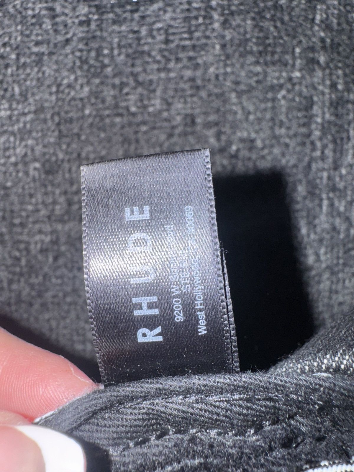 Rhude Rhude Logo Hat – Black Denim Vintage Embroidered Cap Size ONE SIZE - 7 Thumbnail