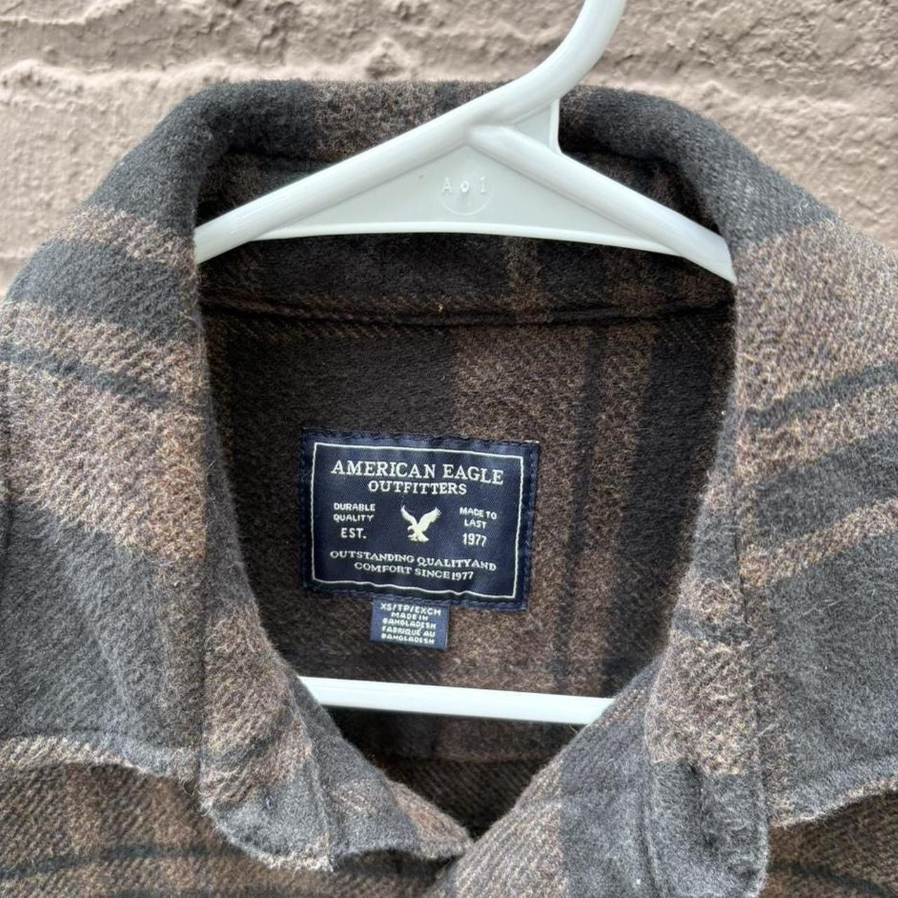 American Eagle Outfitters American Eagle Brown Heavyweight Flannel Button Up Shirt Size US XS / EU 42 / 0 - 3 Thumbnail