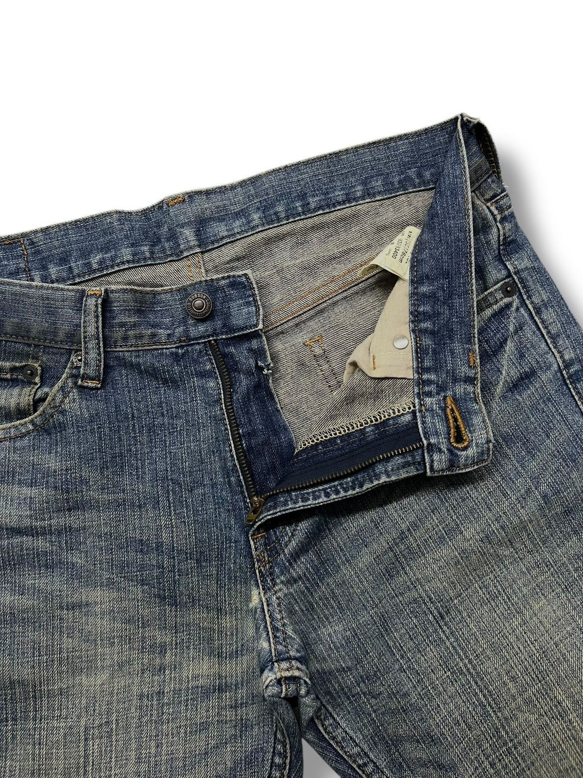 Japanese Brand Vintage 90s Crack Wash Bobson - Faded Wash, Distressed Denim Size US 32 / EU 48 - 9 Thumbnail