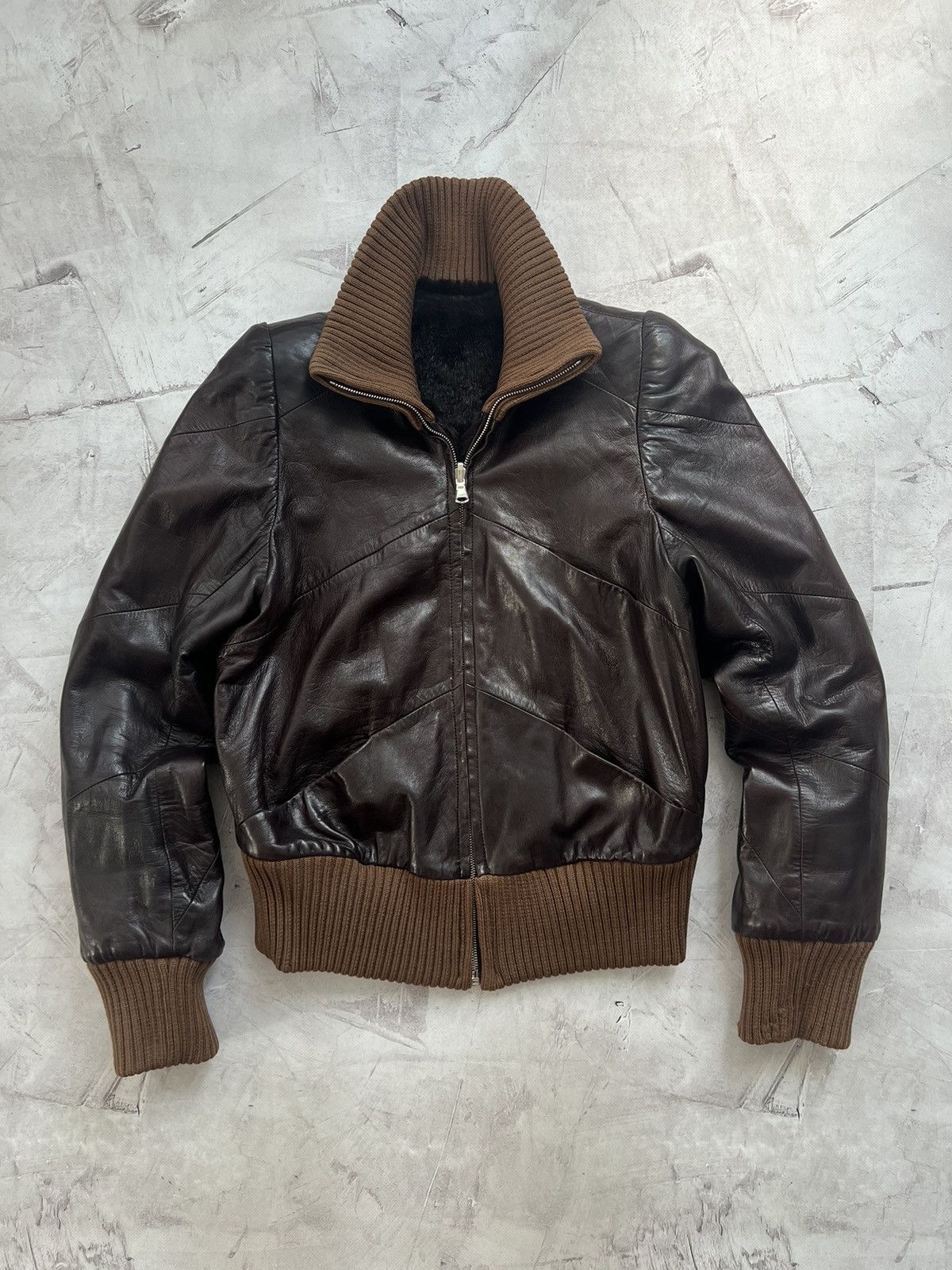 leather coat archive grunge Vintage vintage archive fur leather