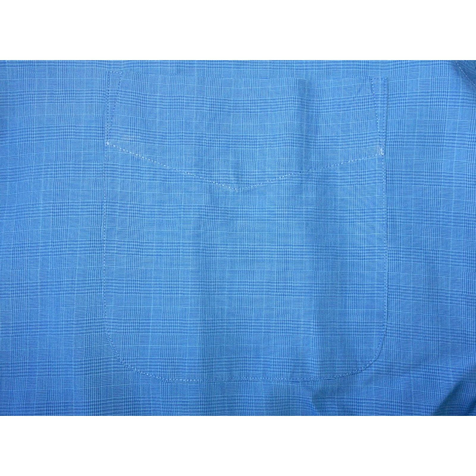 Faconnable VINTAGE Façonnable Men’s Dress Shirt Size 15.5 Long Sleeve Plaid Blue Casual Size 40R - 3 Thumbnail