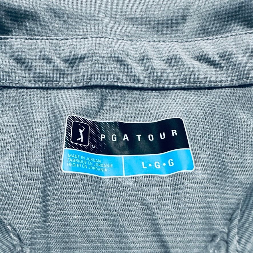 PGA Tour PGA Tour gray micro stripe long sleeve polo Size US L / EU 52-54 / 3 - 4 Thumbnail