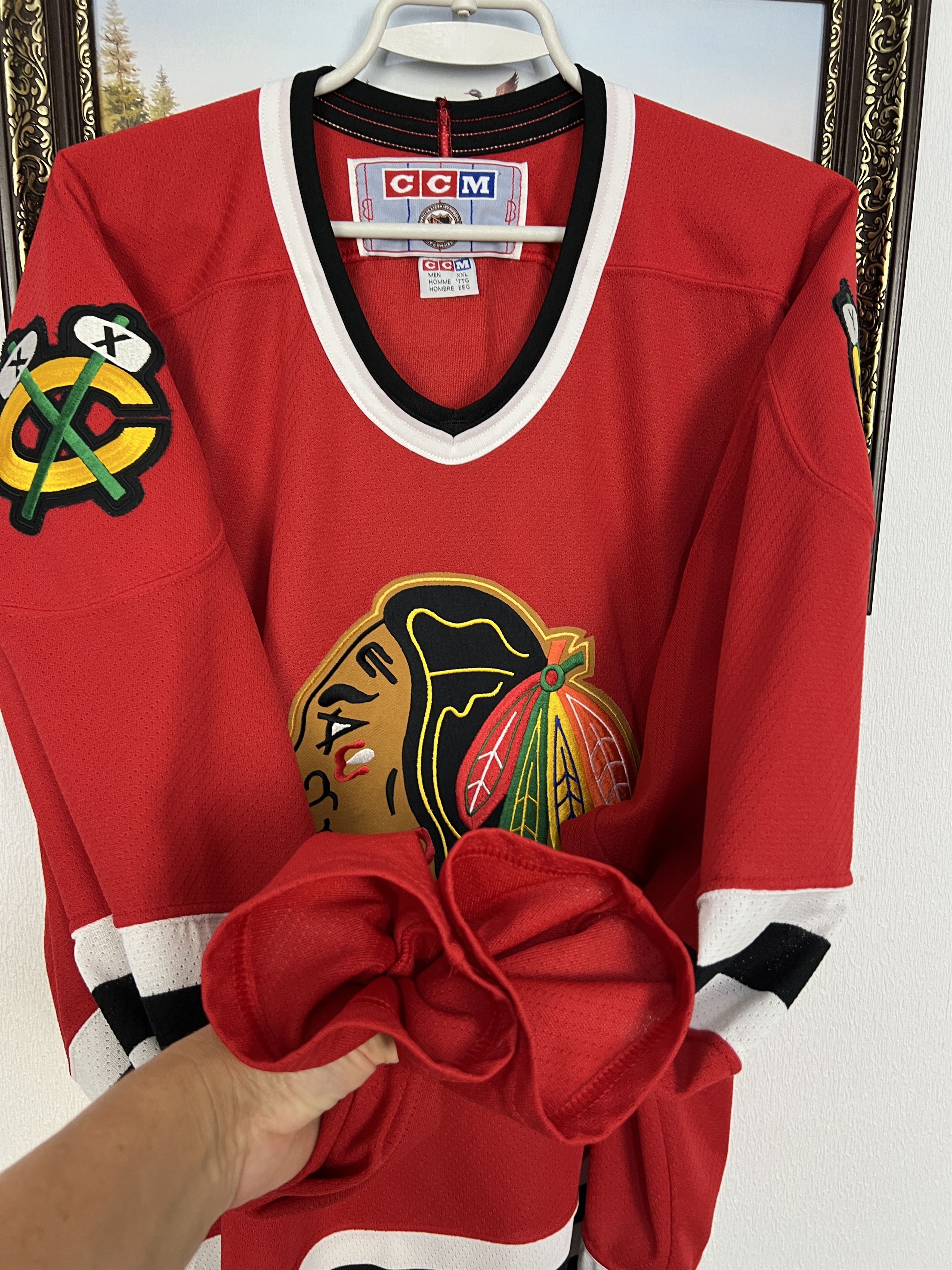 Ccm Vintage 90's NHL Chicago Blackhawks CCM Hockey Jersey Red Size US XXL / EU 58 / 5 - 5 Thumbnail