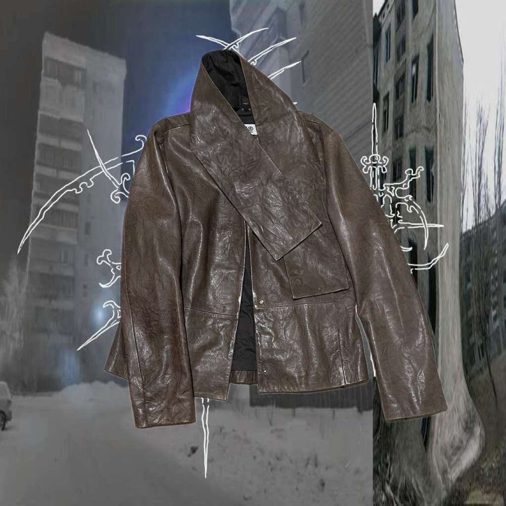Maison Margiela rare maison margiela mm6 removable scarf leather jacket Size US S / EU 44-46 / 1 - 2 Thumbnail