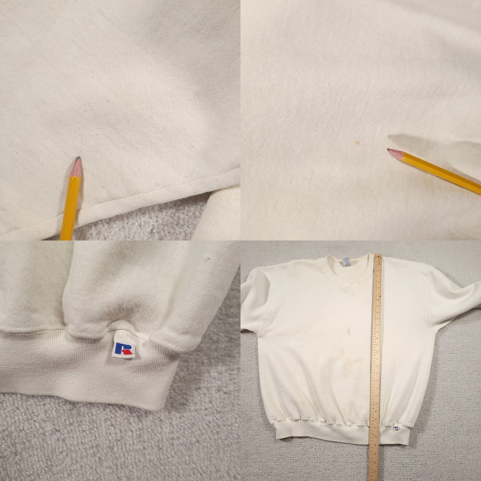 Russell Athletic VINTAGE Russell Athletic Sweatshirt Mens XL White Grunge Skater Stained Flawed Size US XL / EU 56 / 4 - 10 Thumbnail