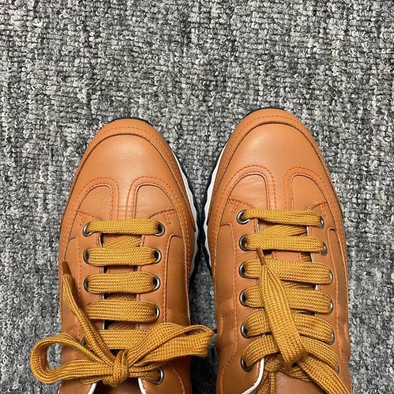 Hermes Hermes Brown Leather Sneakers Size 36.5-2506 Size US 8 / IT 38 - 3 Thumbnail