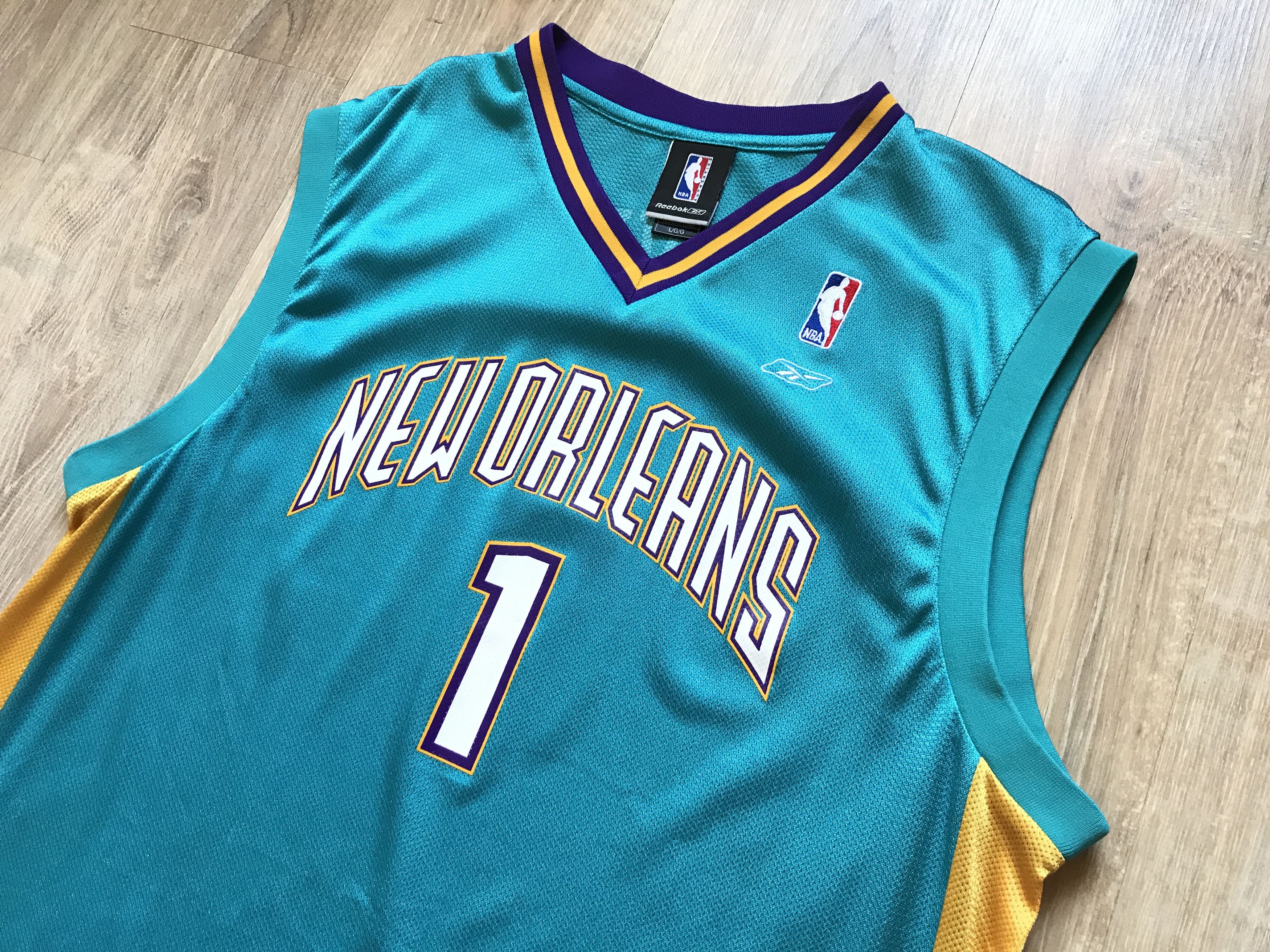 NBA × Reebok × Vintage Reebok Vintage New Orleans Hornets Baron Davis #1 Jersey Size US L / EU 52-54 / 3 - 2 Thumbnail
