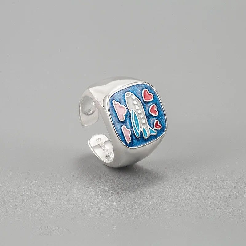 Jewelry × Vintage Trendy Airplane Design Ring Size ONE SIZE - 3 Thumbnail