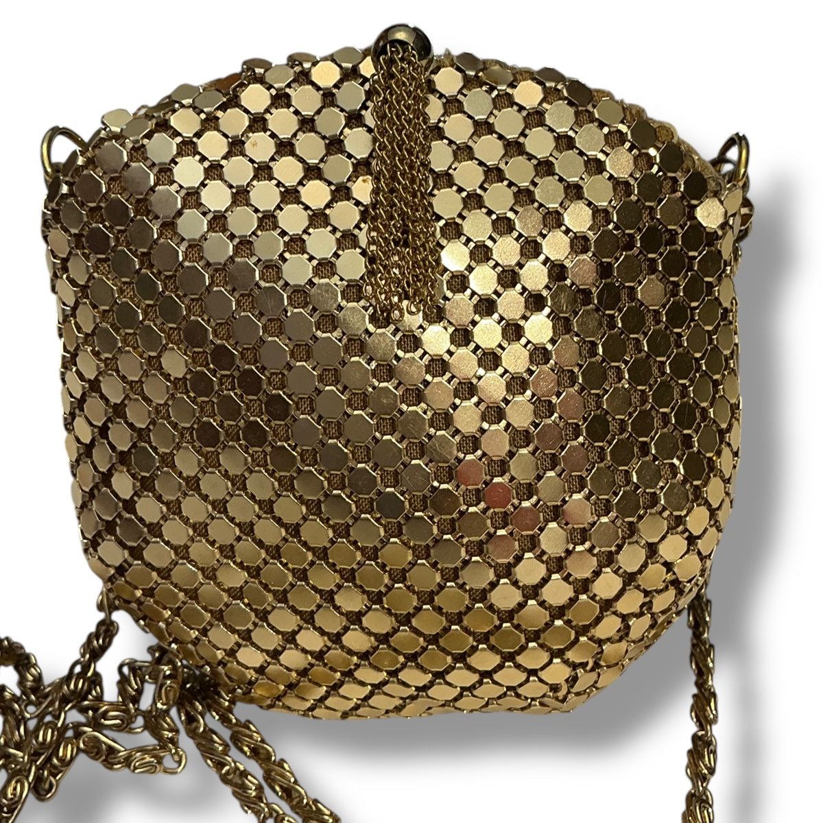 Other Gold Chainmail Mini Evening Coin Clutch with Crossbody Chain Size ONE SIZE - 4 Thumbnail