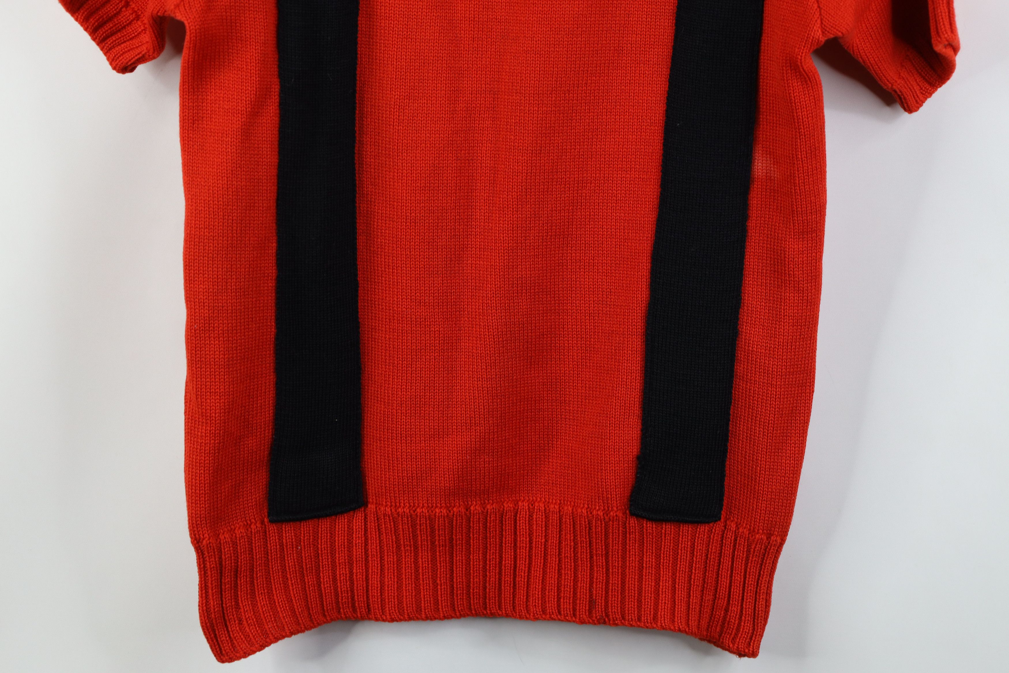 Vintage Vintage 60s Wool Knit Cheerleader Short Sleeve Sweater USA Size XS / US 0-2 / IT 36-38 - 3 Thumbnail