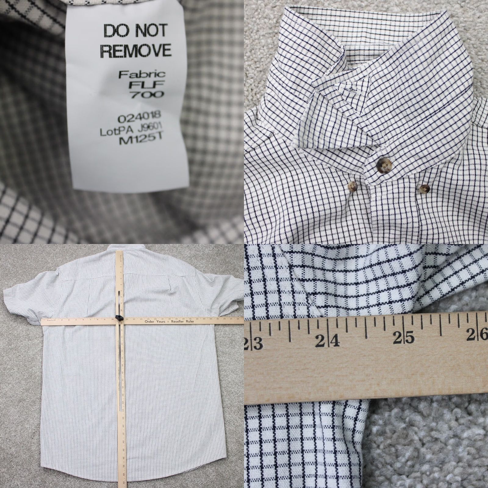 Vintage Tyndale FR Shirt Mens Large Black/White Tattersall Work Flame Resistant S/S Size US L / EU 52-54 / 3 - 9 Thumbnail