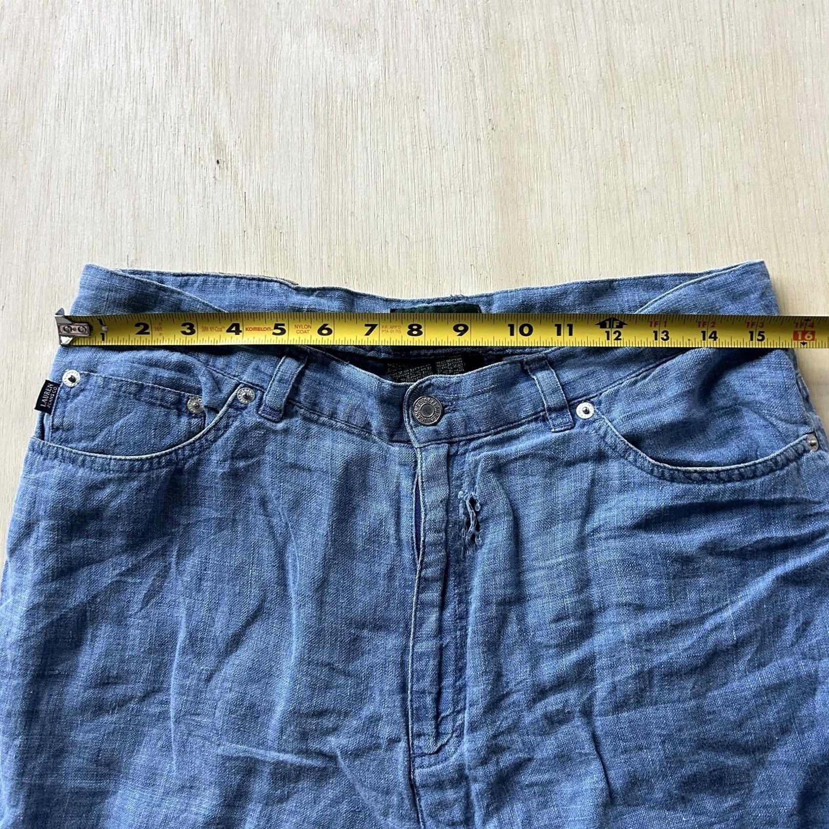 CO Lauren Jeans Co Ralph Lauren Jeans Womens 12 Light Blue Linen Straight 32x31 Size 34" / US 12 / IT 48 - 5 Thumbnail