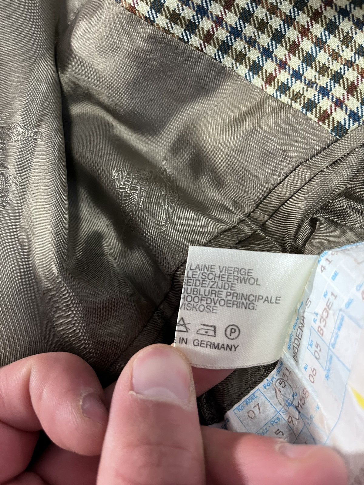 Burberry Prorsum Vtg Burberrys Blazer Jacket 54 US44 Wool Silk Check Germany Size 44R - 11 Thumbnail