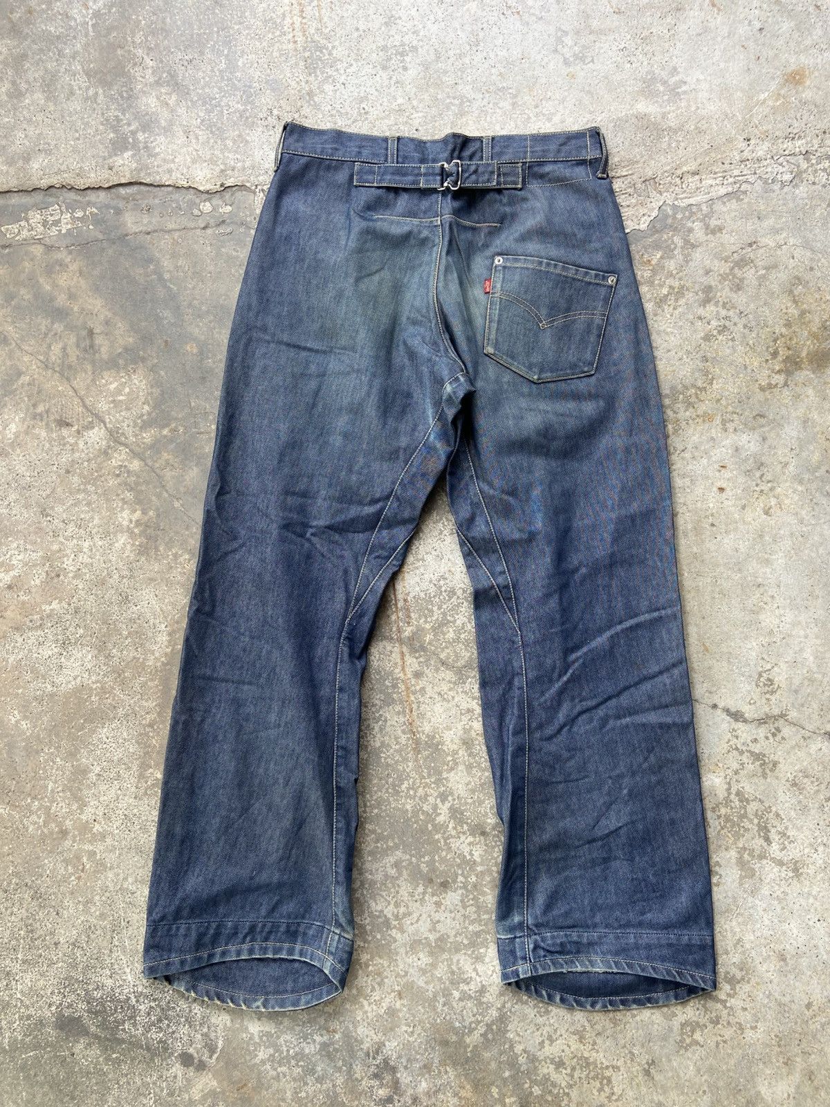 Engineered Garments × Levi's Vintage Y2K Levis Engineered Buckle T Back Baggy Denim Pants Size US 32 / EU 48 - 1 Thumbnail
