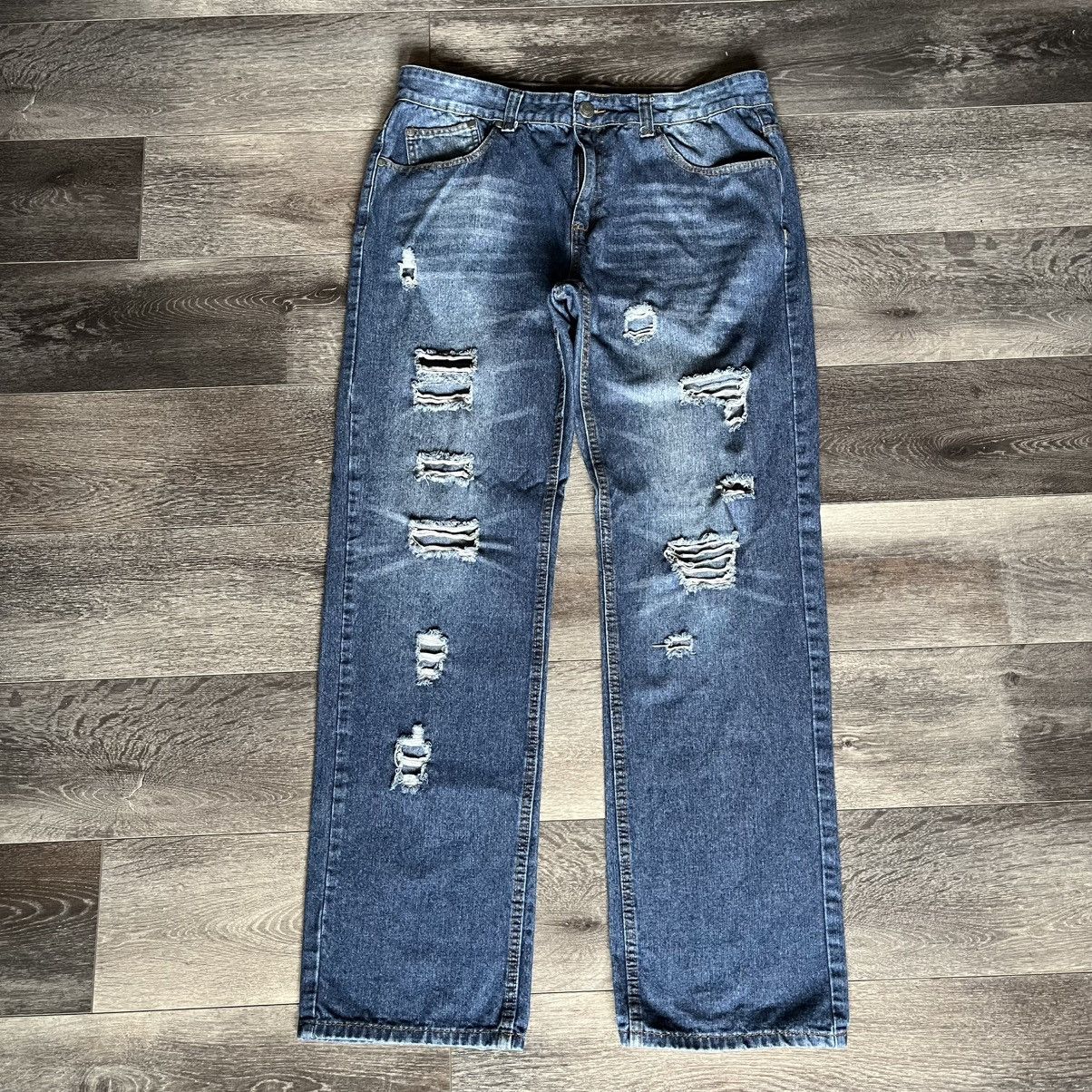 Enyce Vintage Y2K Enyce Distressed Baggy Skater Denim Jeans 36x34 Size US 36 / EU 52 - 1 Thumbnail