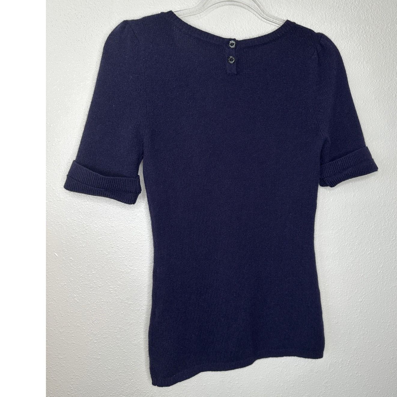 Burberry Burberry Dark Purple Round Neck Cuffed Button Neck Sweater Size S / US 4 / IT 40 - 8 Thumbnail
