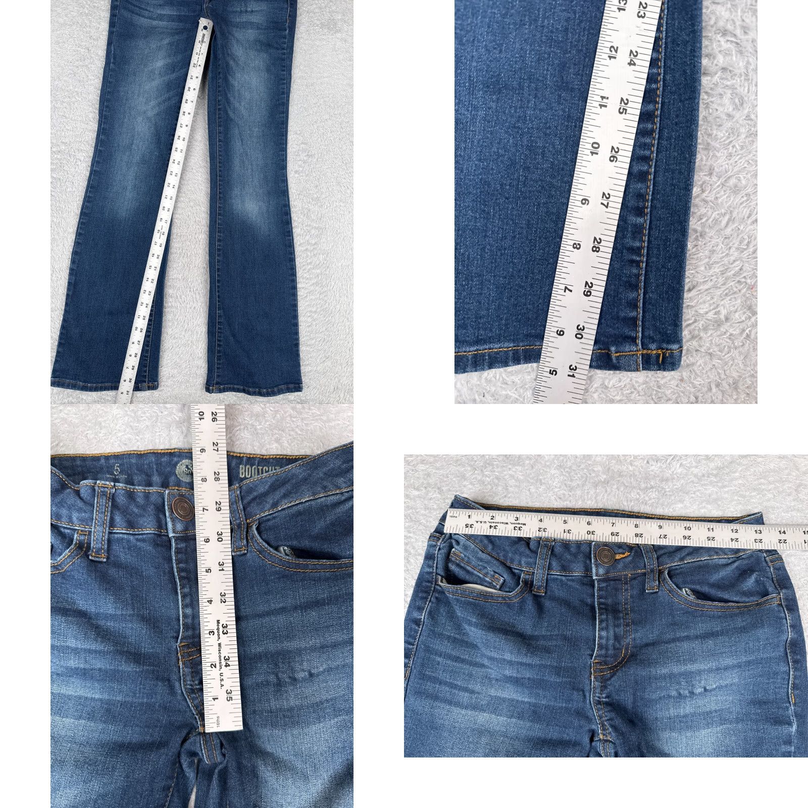 Vintage SO Jeans Jeans 5 Blue Denim Bootcut Low Rise Cotton Blend Medium Wash 26x31 Womens Regular 26 Blue Cowboy Southwestern American Designer 90s? Size 27" / US 4 / IT 40 - 8 Thumbnail