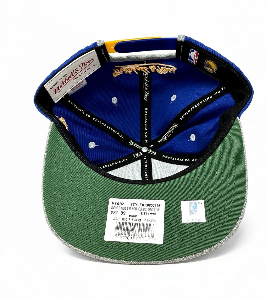 Other Mitchell & Ness Golden State Warriors Script Snapback Hat OS Size ONE SIZE - 4 Thumbnail
