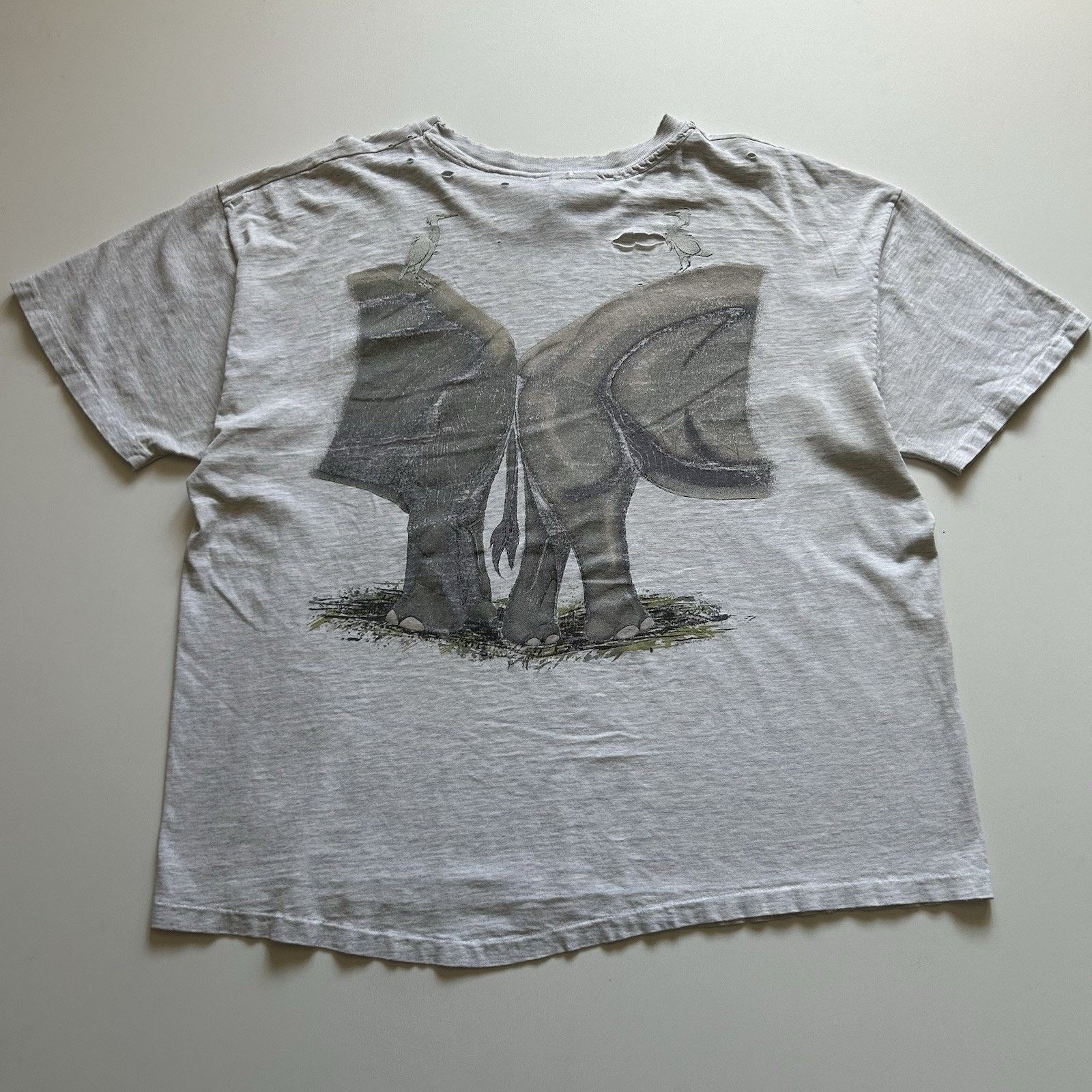 Hanes Vintage Elephant T Shirt XXL 90s Animal Art Distressed Rare Size US XXL / EU 58 / 5 - 3 Thumbnail